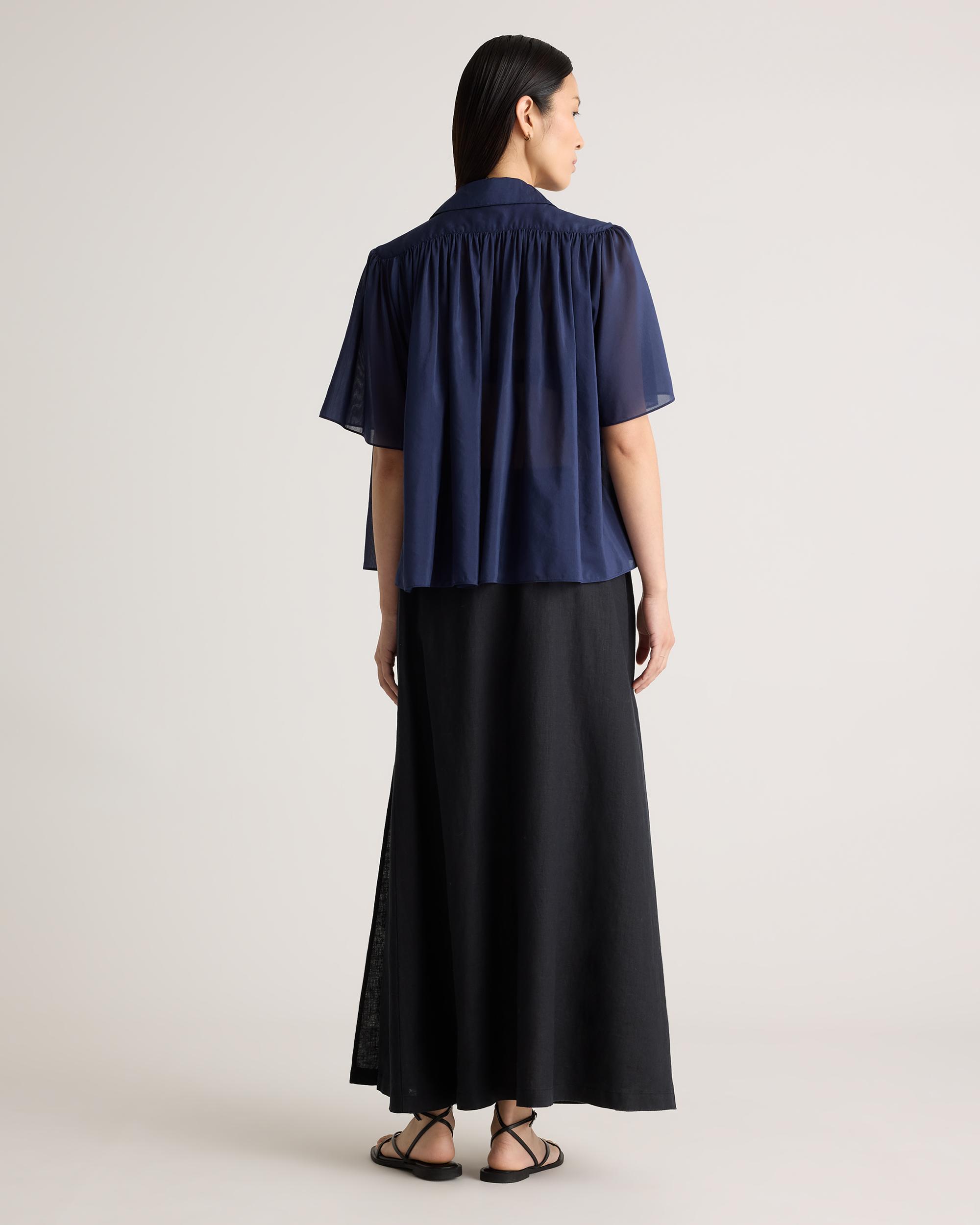 Quince | Women's Cotton-Silk Voile Short Sleeve Blouse Size XS Product Image