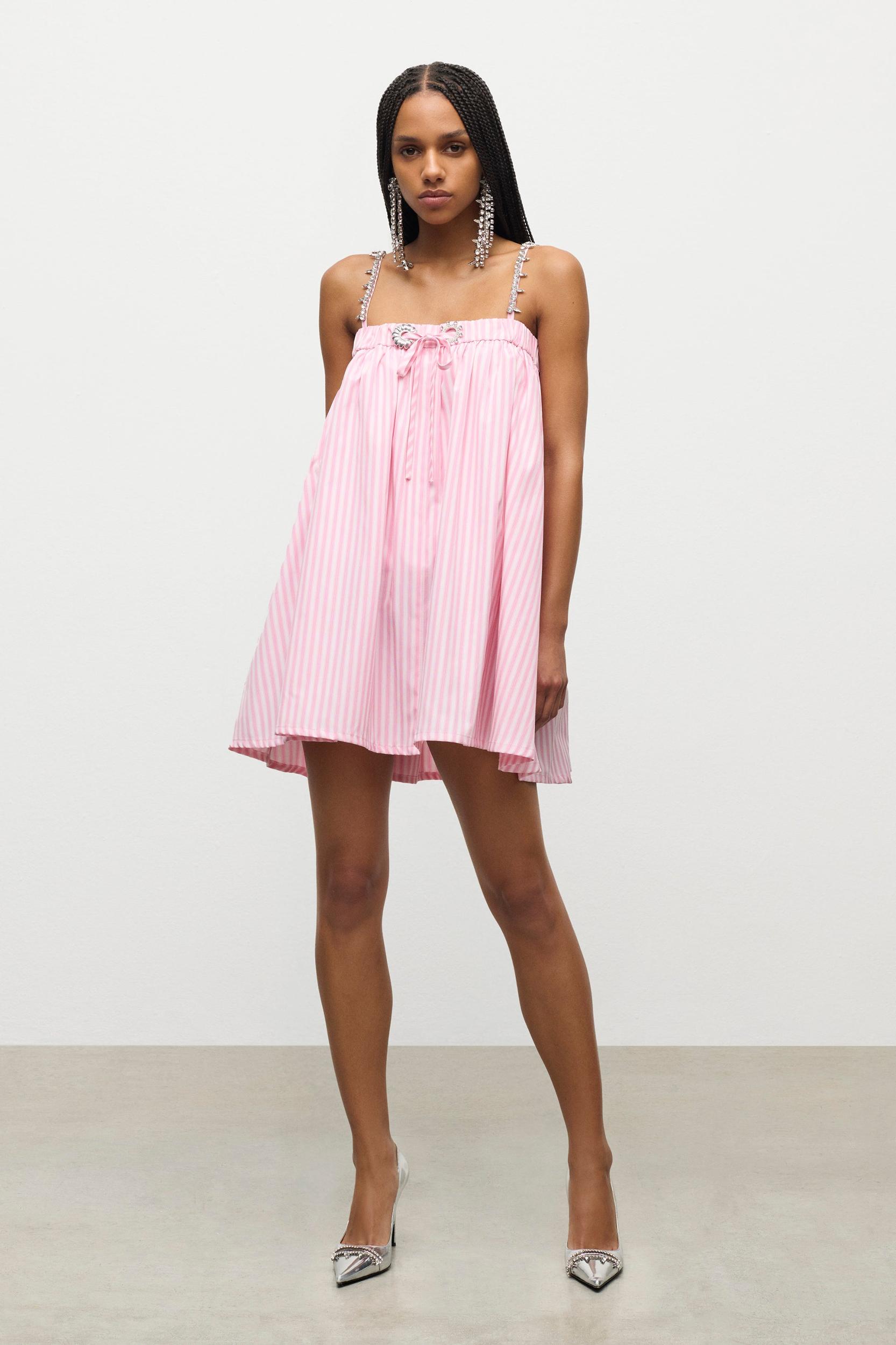 Crystal Grommet Poplin Mini Dress Product Image