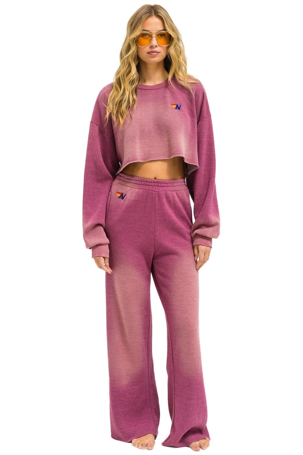 ESSENTIAL WIDE LEG POCKET SWEATPANTS - FADED BERRY Female Product Image
