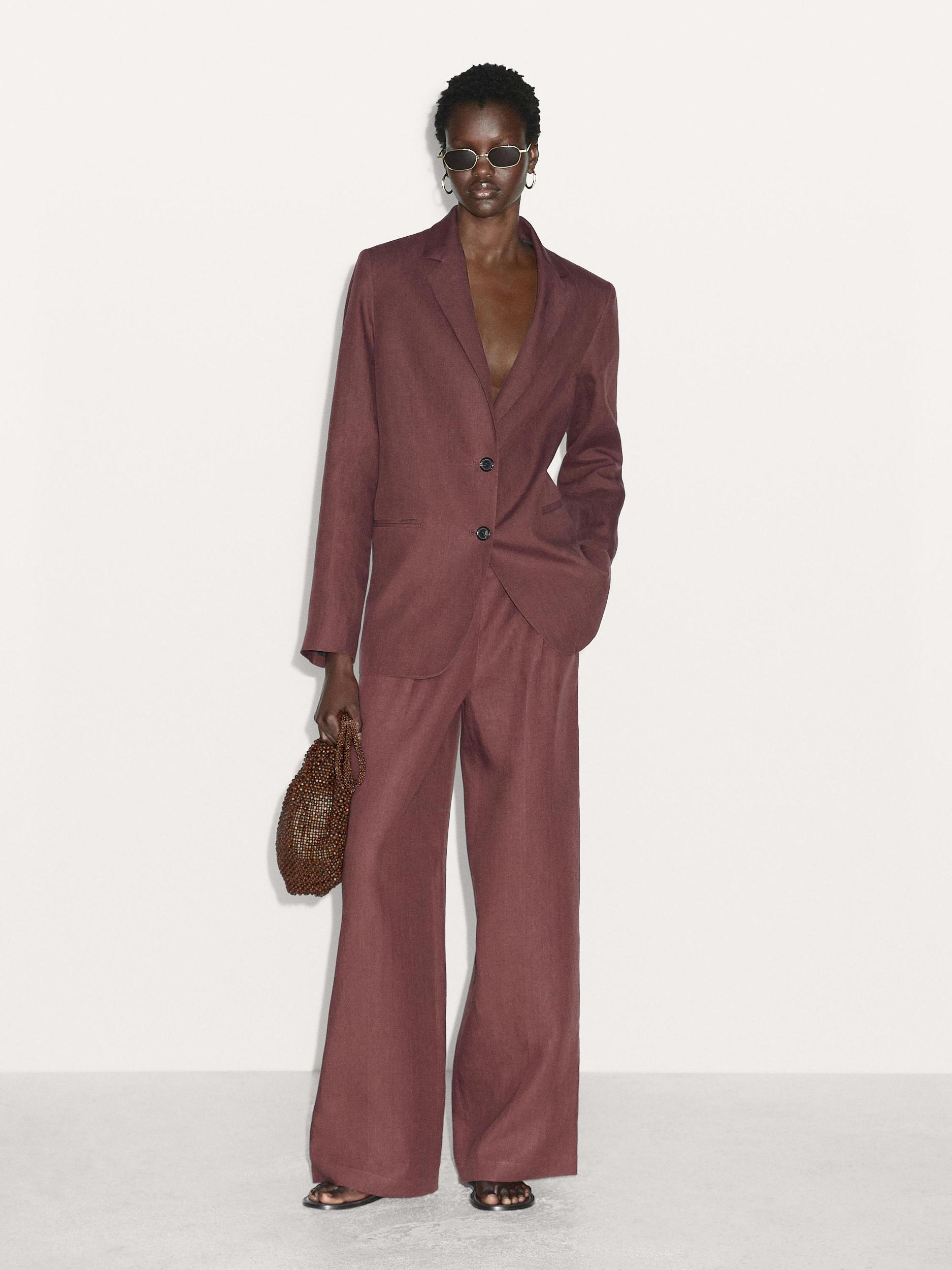 100% linen two-button blazer Product Image