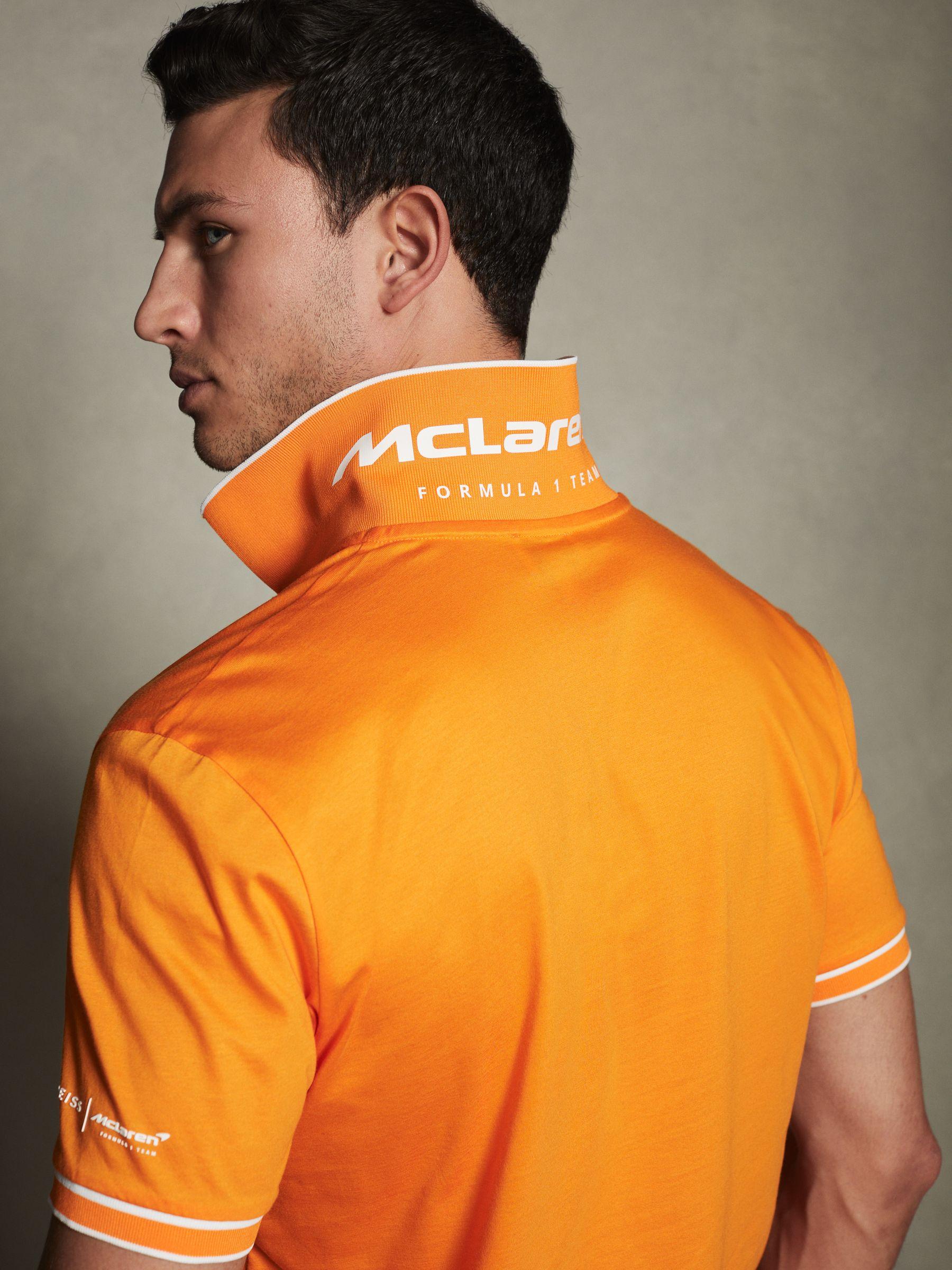 McLaren F1 Mercerised Cotton Polo Shirt in Papaya Product Image