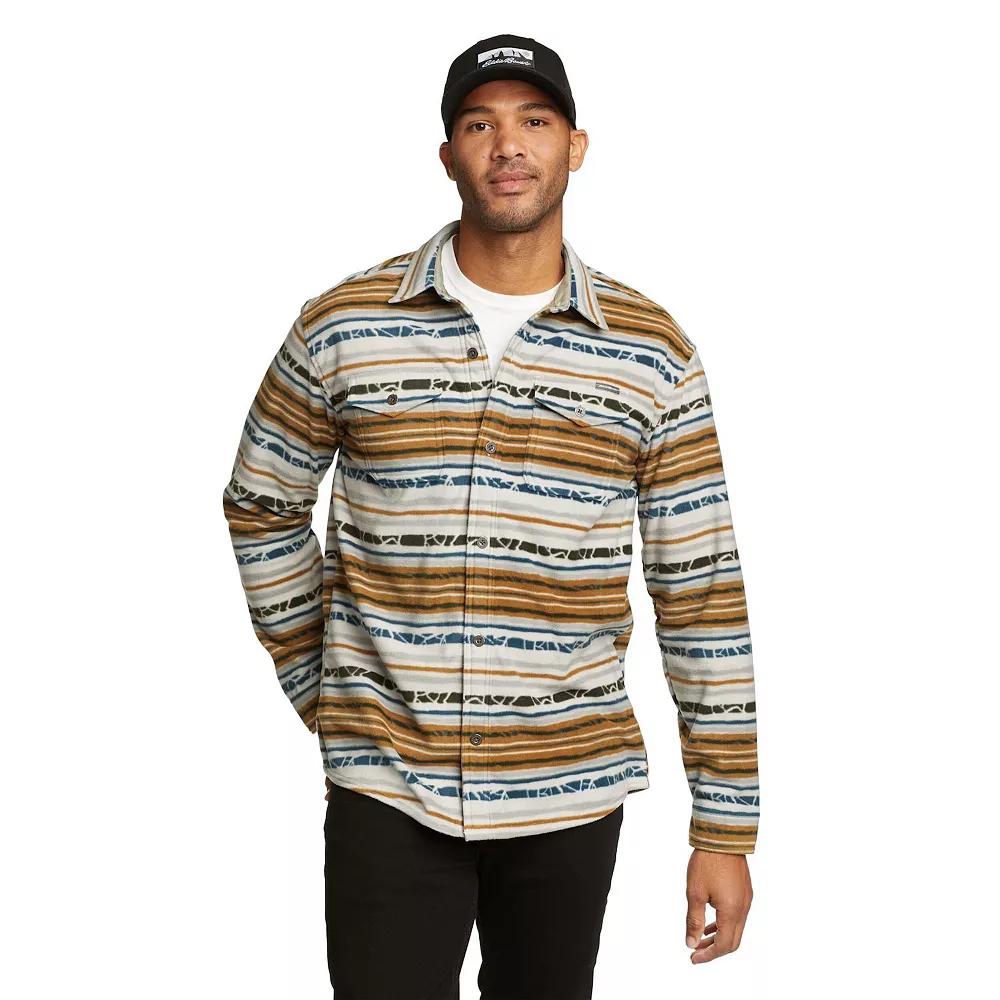 Men's Eddie Bauer Chutes Microfleece Button-Front Shirt, Size: Large, Peacock Product Image