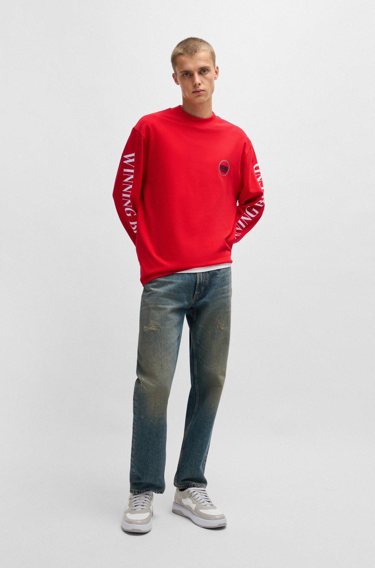 Relaxed-fit T-shirt in cotton with racing prints Product Image