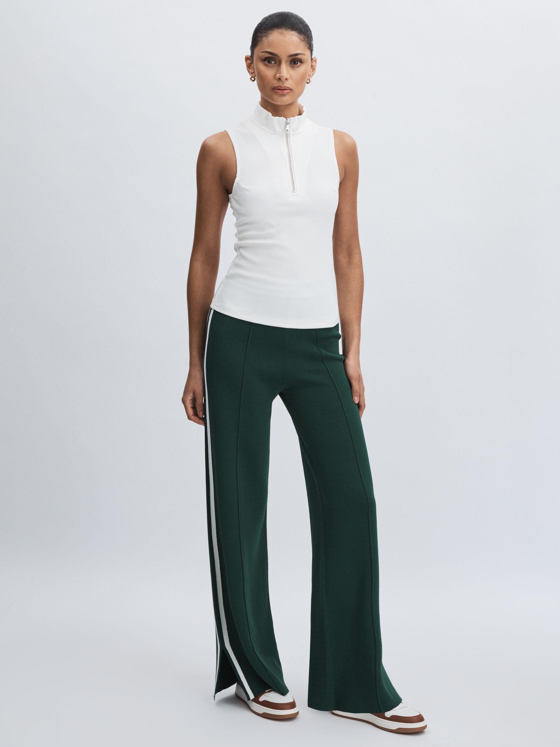 Stripe Knitted Joggers in Green Product Image