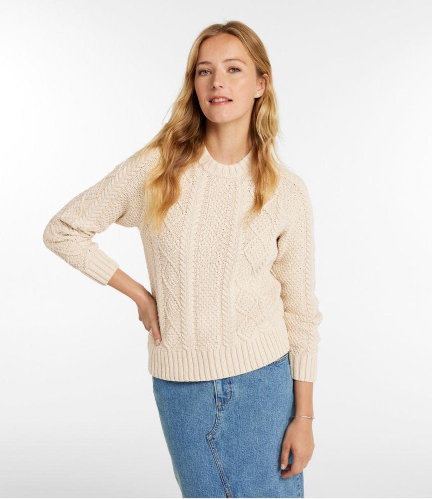 Women's Signature Cotton Fisherman Sweater, Crewneck Product Image