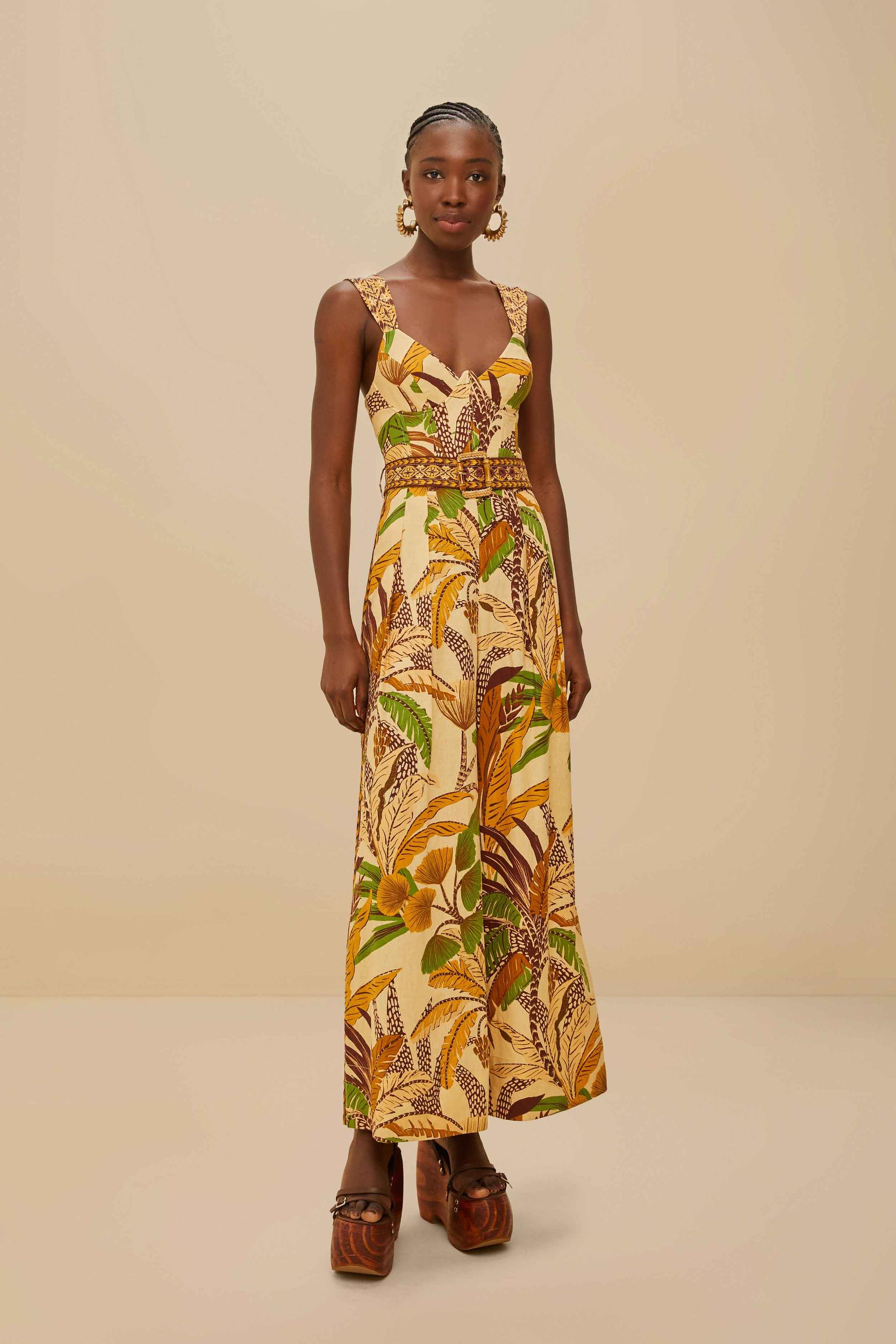 Foliage Sketch Sand Jumpsuit Product Image