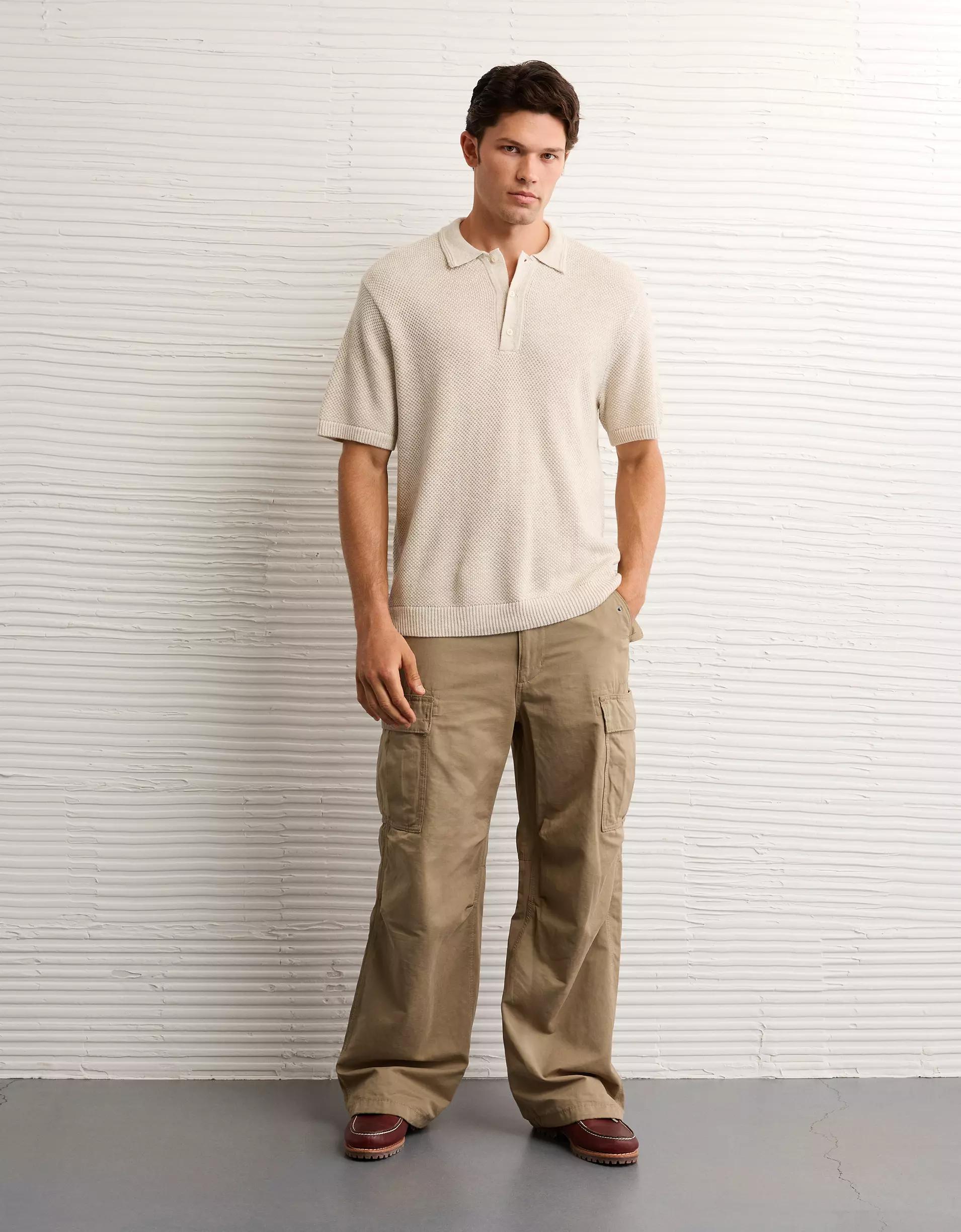 AE Pique Sweater Polo Shirt Product Image