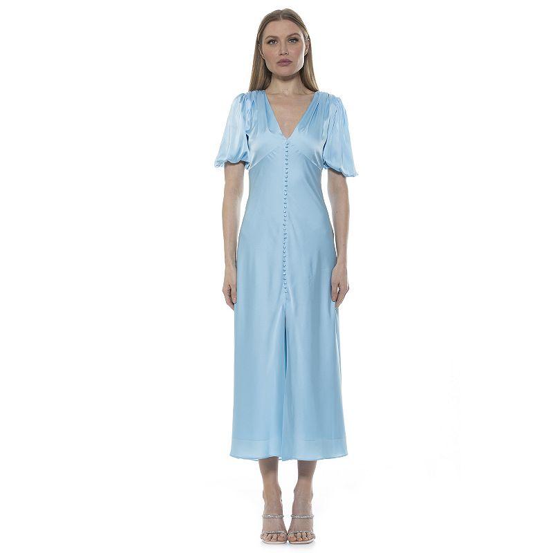 Women's ALEXIA ADMOR Lorelei Bubble Sleeve Midi Dress,  Product Image