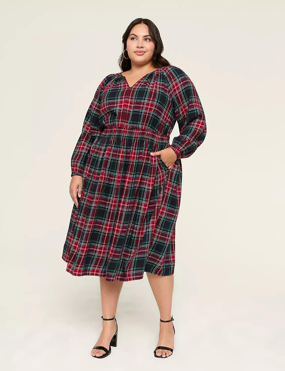 Lurex Shimmer Flannel Midi Dress Product Image