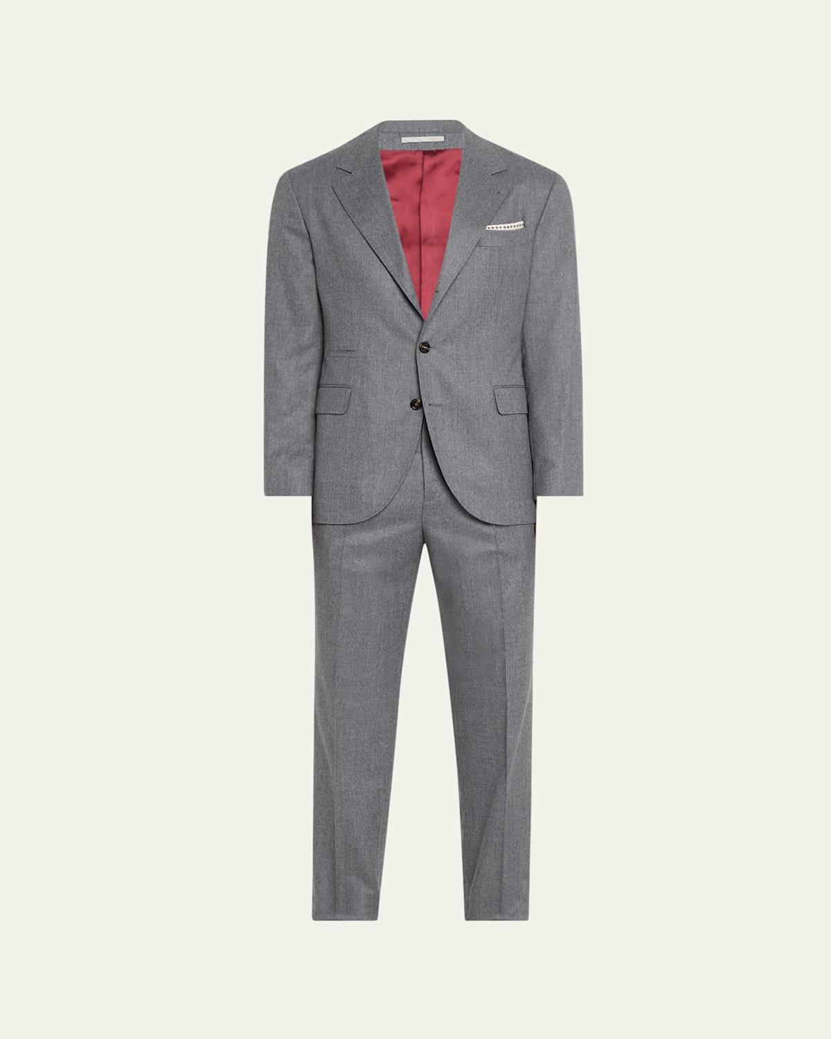 Mens Solid Wool Suit Product Image