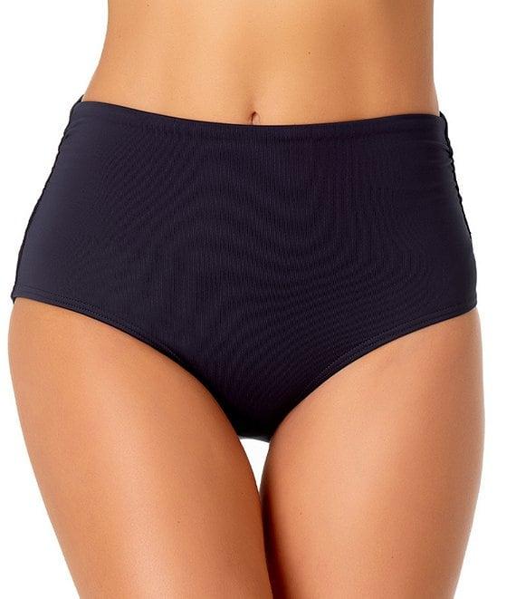 Anne Cole Live In Color Convertible High Waisted Shirred Swim Bottom Product Image