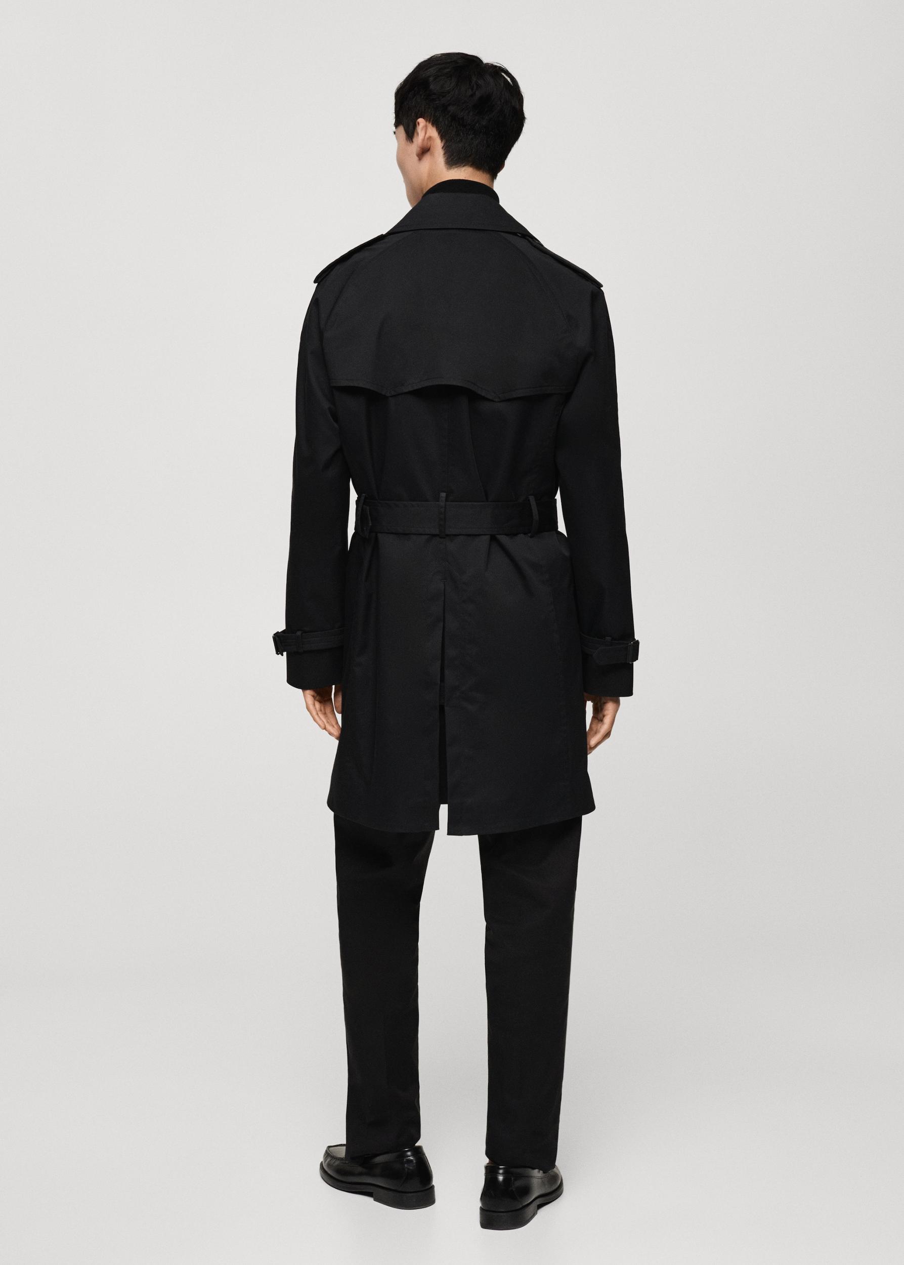 Water-repellent belted trench coat - Men | MANGO USA Product Image