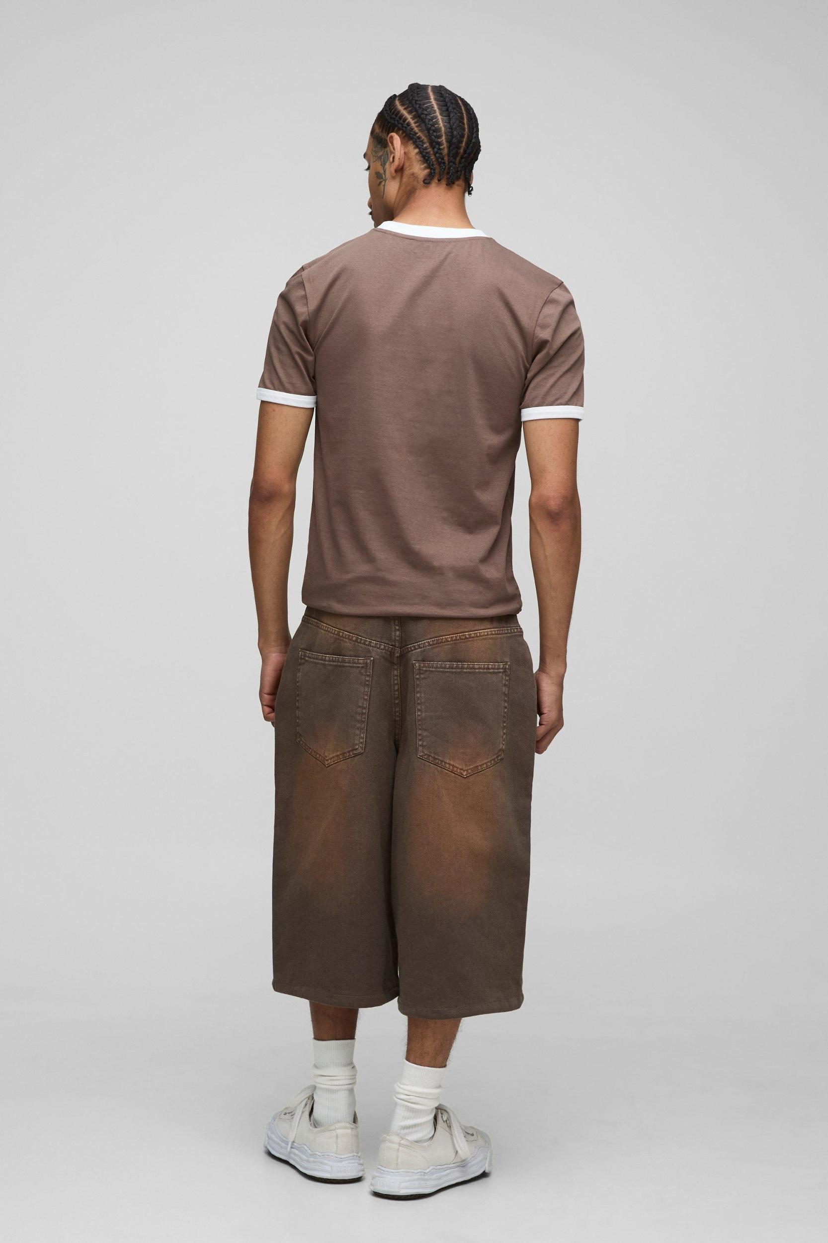 Muscle Fit USA Ringer T-Shirt | boohooMAN USA Product Image