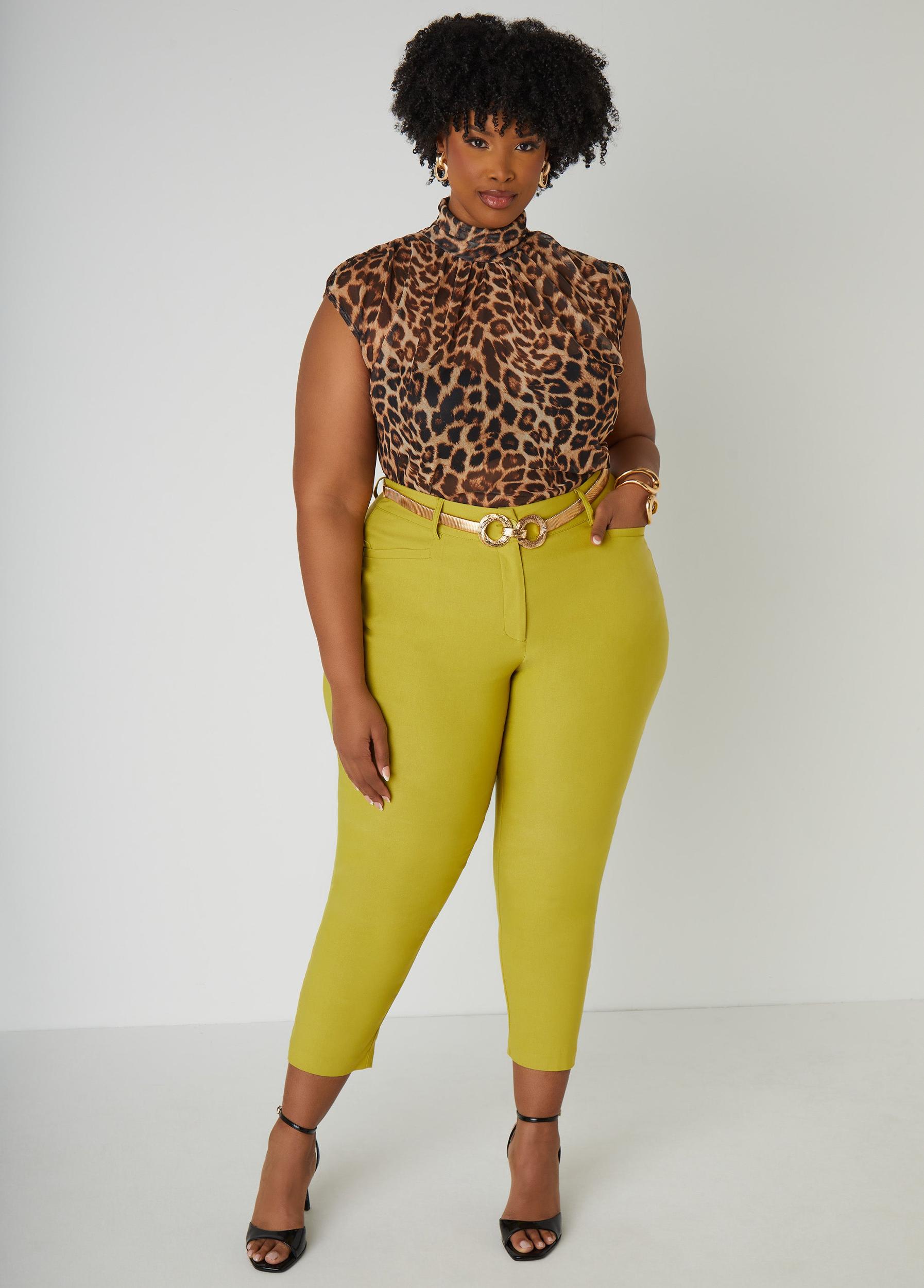 Printed Mesh Mock Neck Top Product Image