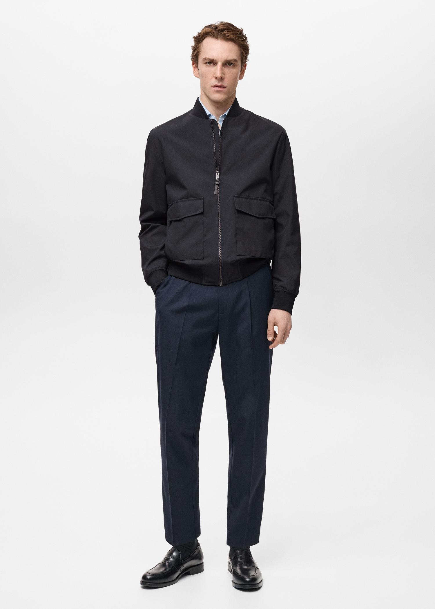 Water-repellent bomber jacket with pockets - Men | MANGO USA Product Image