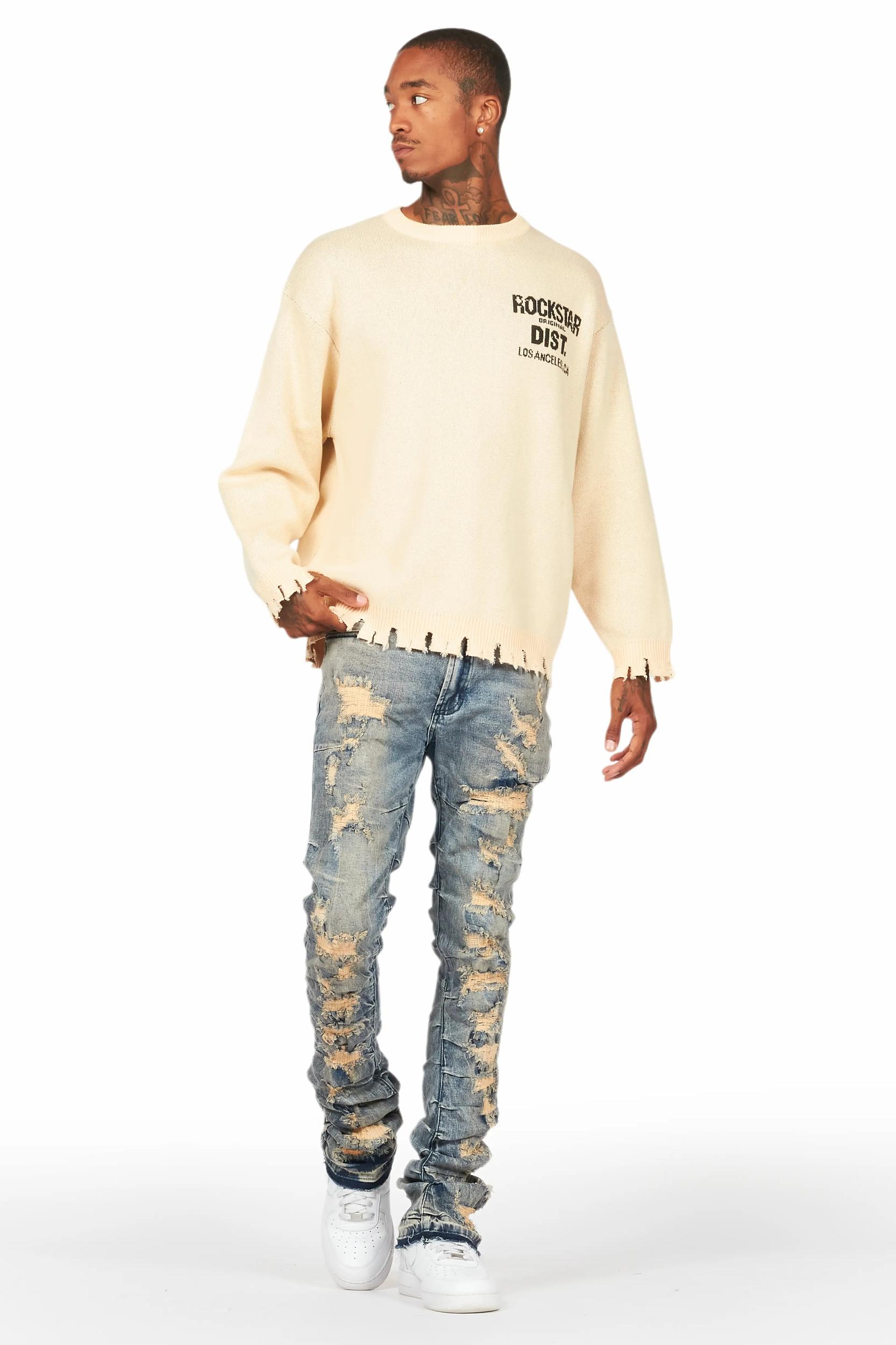 Mercol Blue Stacked Flare Jean Male Product Image