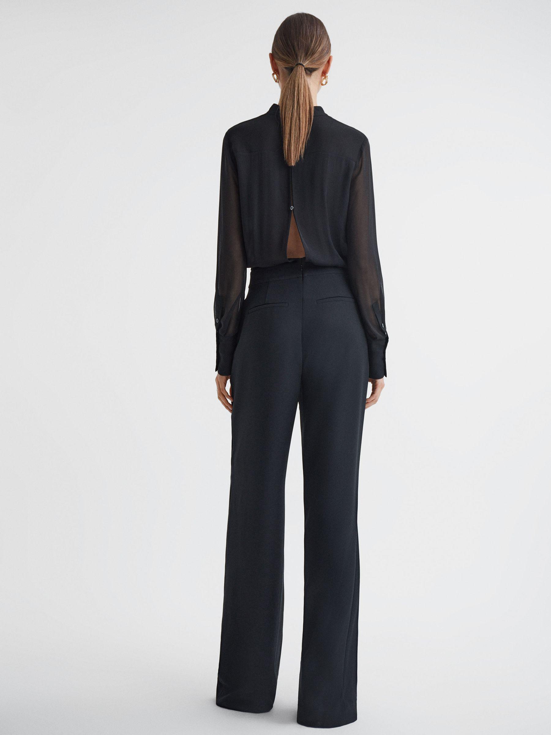 Sheer Fitted Jumpsuit in Black Product Image