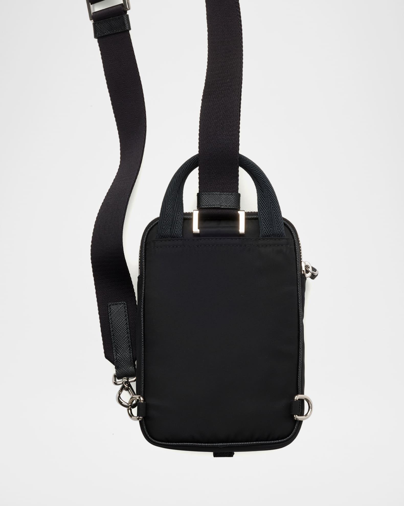 Men's Re-Nylon and Saffiano Leather Technology Bag Product Image