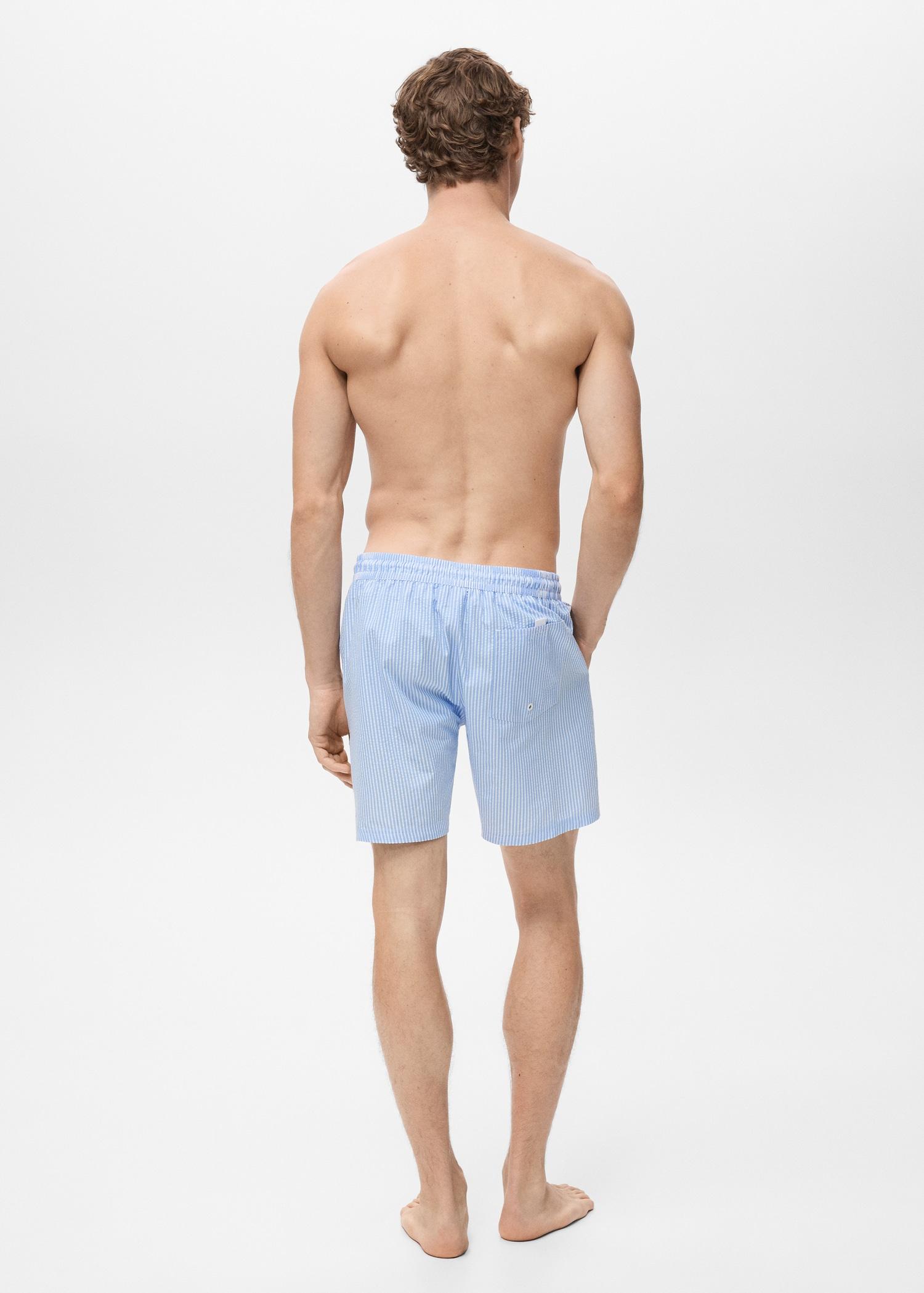 Seersucker swimming trunks - Men | MANGO USA Product Image