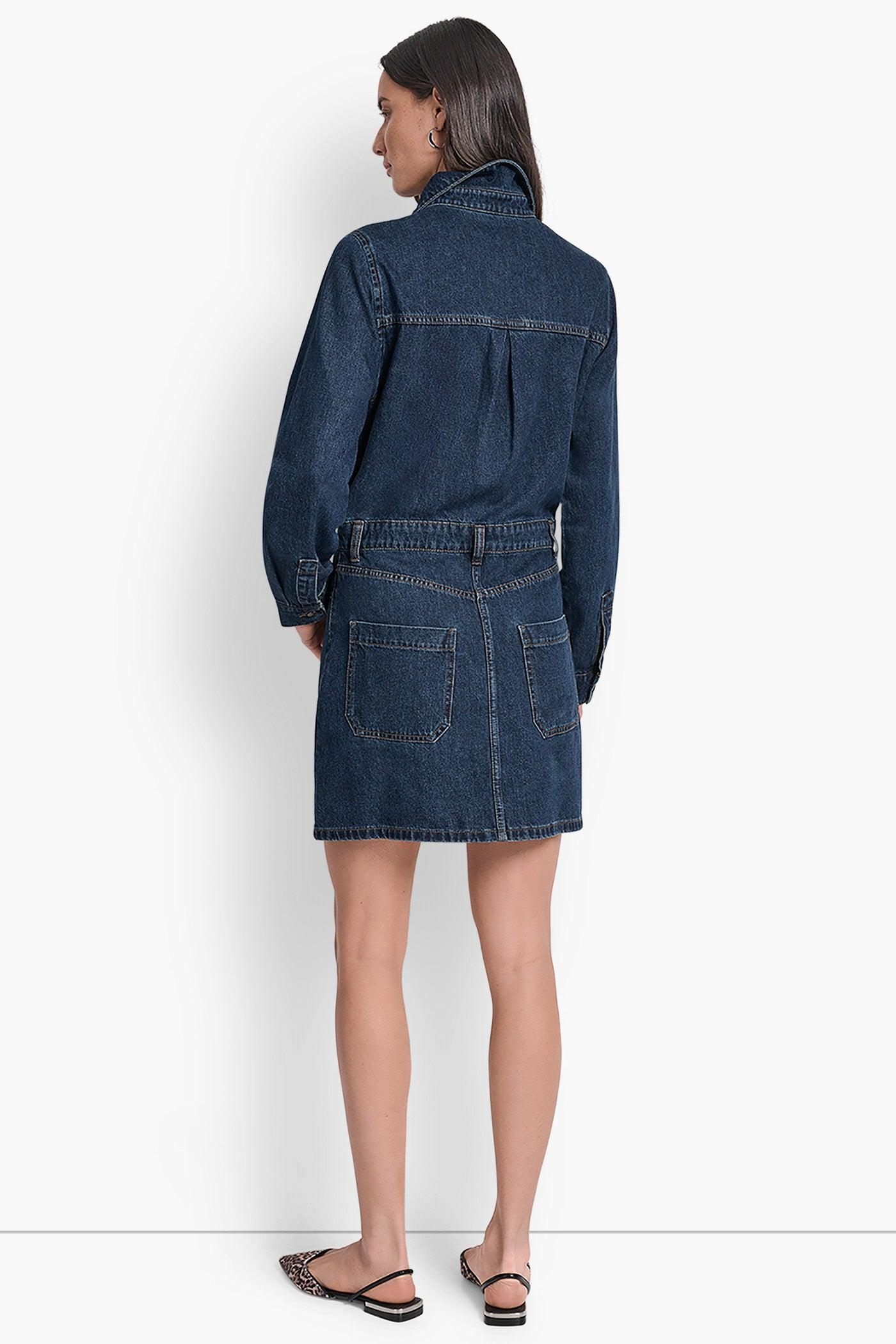 DENIM MINI SHIRT DRESS Product Image