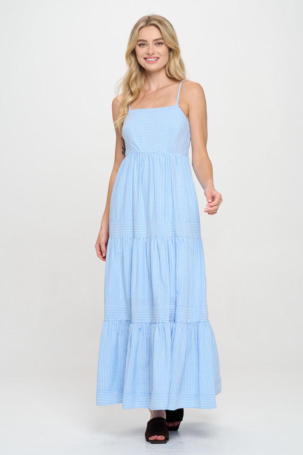 Cerulean Stripe Maxi Dress Product Image