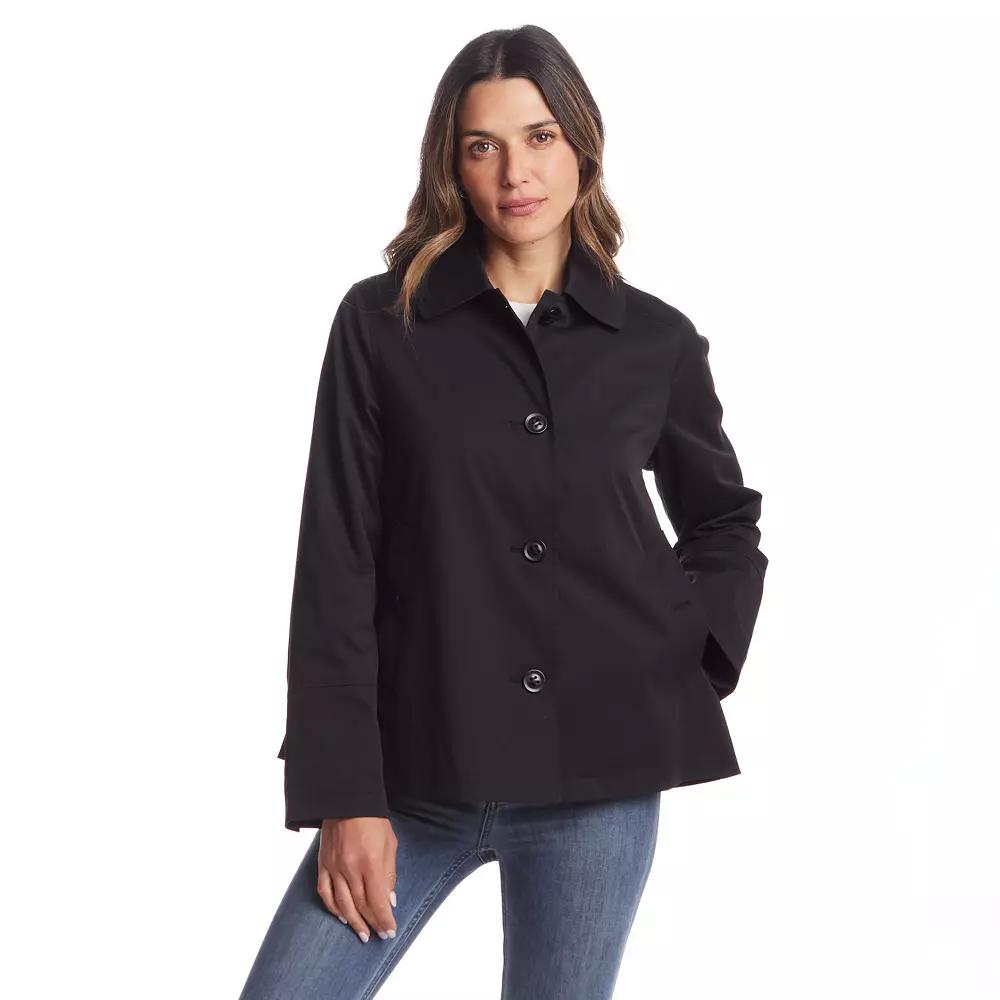 Women's Gallery Short A-Line Rain Jacket, Size: Large, Black Product Image