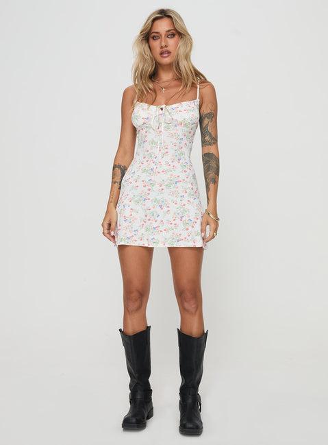 Ioanna Mini Dress White / Floral Product Image