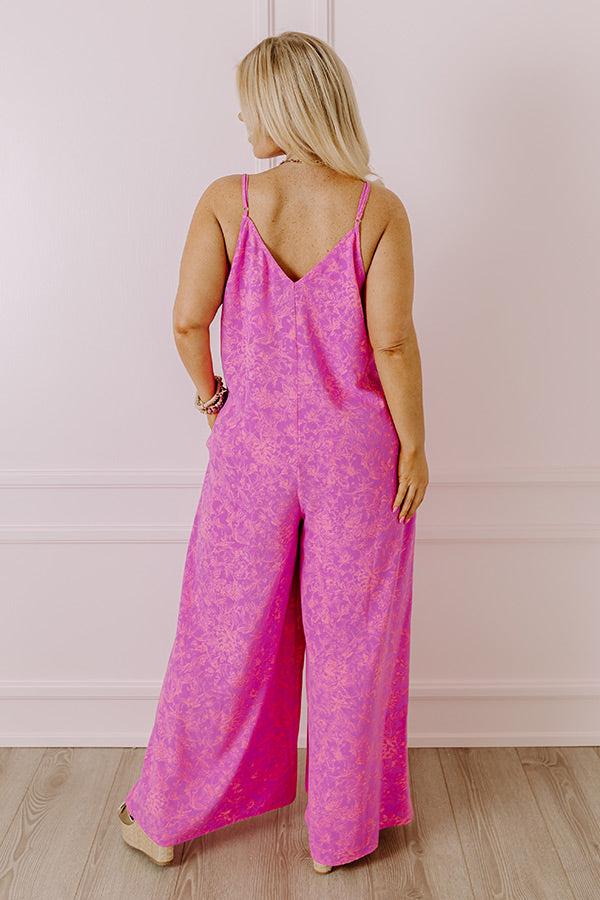 Casually Chic Floral Jumpsuit in Violet Curves Product Image