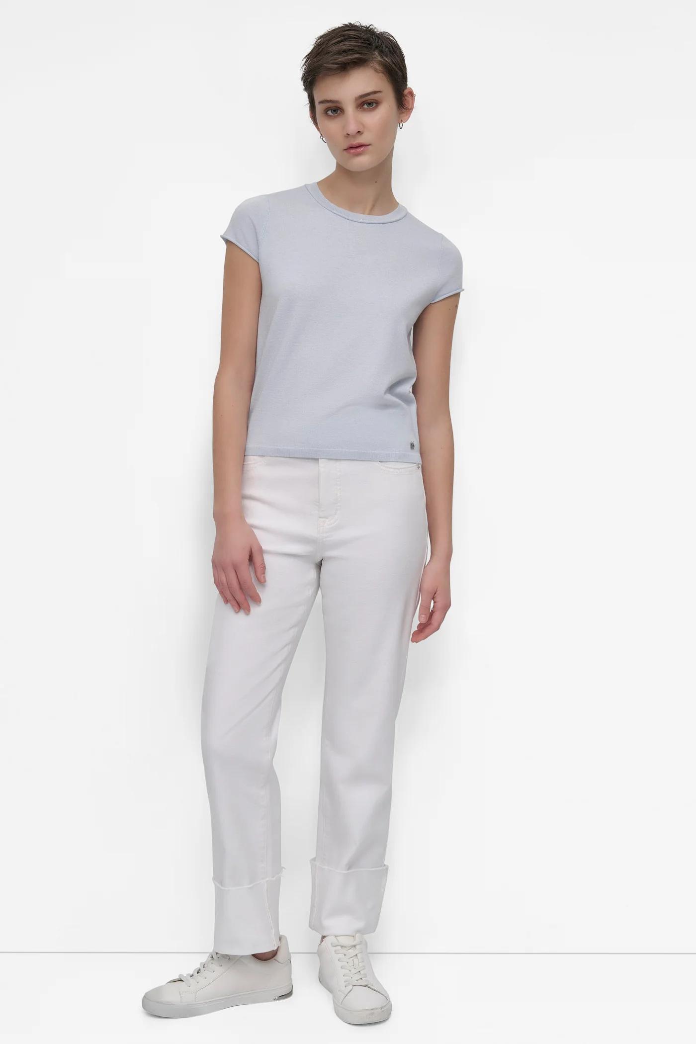 CAP SLEEVE CREW NECK KNIT Product Image