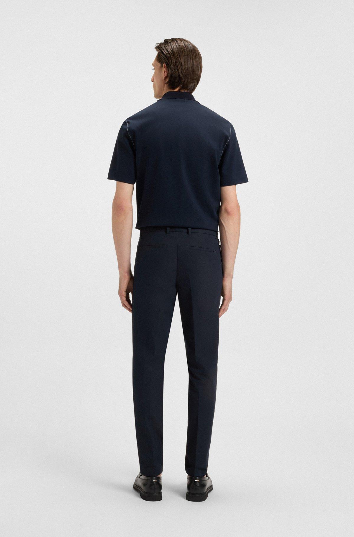 BOSS - Slim-fit pants in a stretch-cotton - Dark Blue Product Image