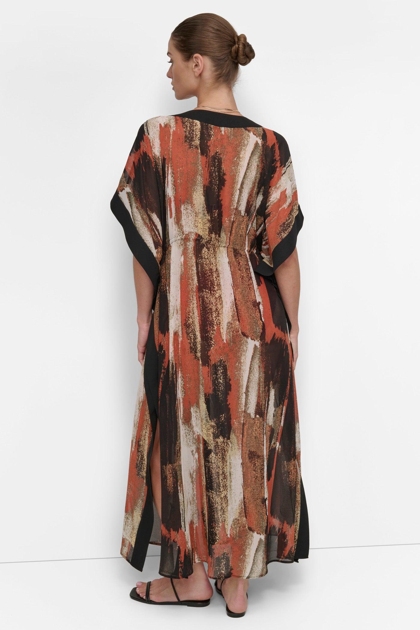 ABSTRACT PRINT TIE-FRONT COVERUP Product Image