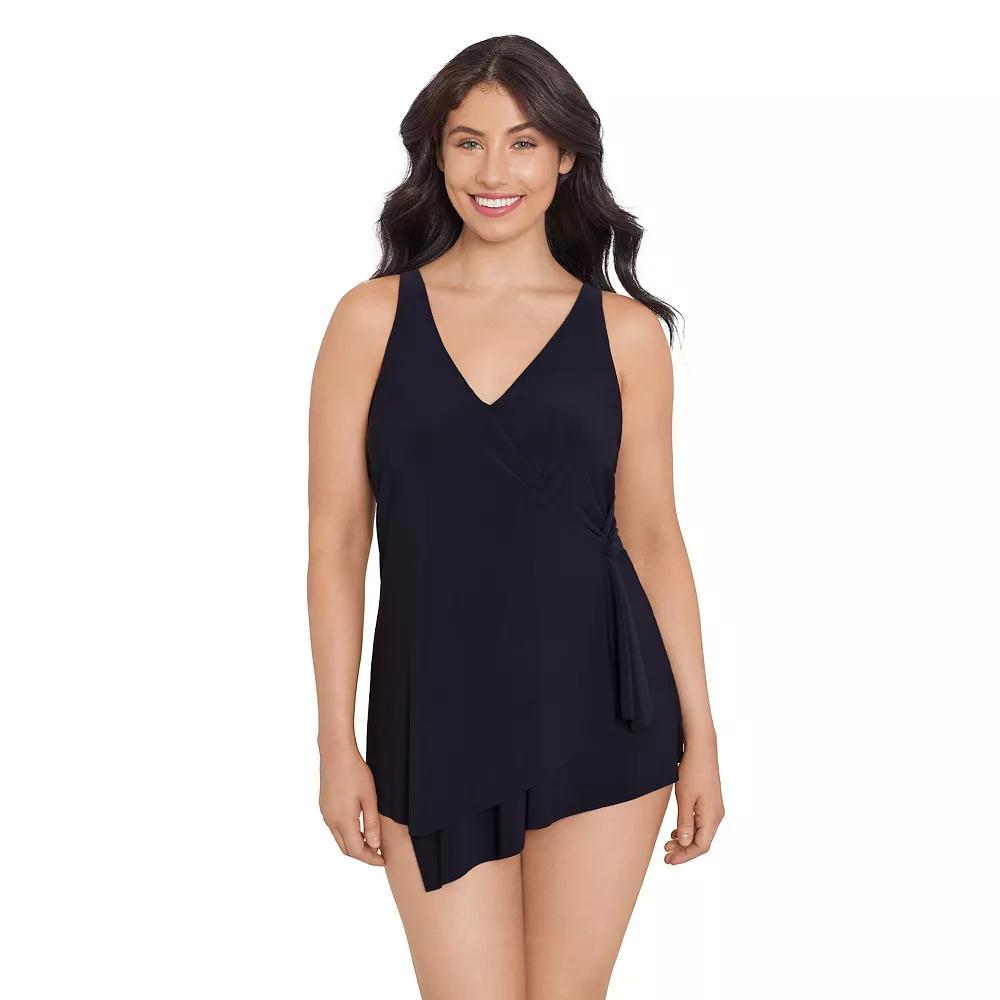Women's Trimshaper Lola Allover Control Swimdress, Size: 12, Black Product Image