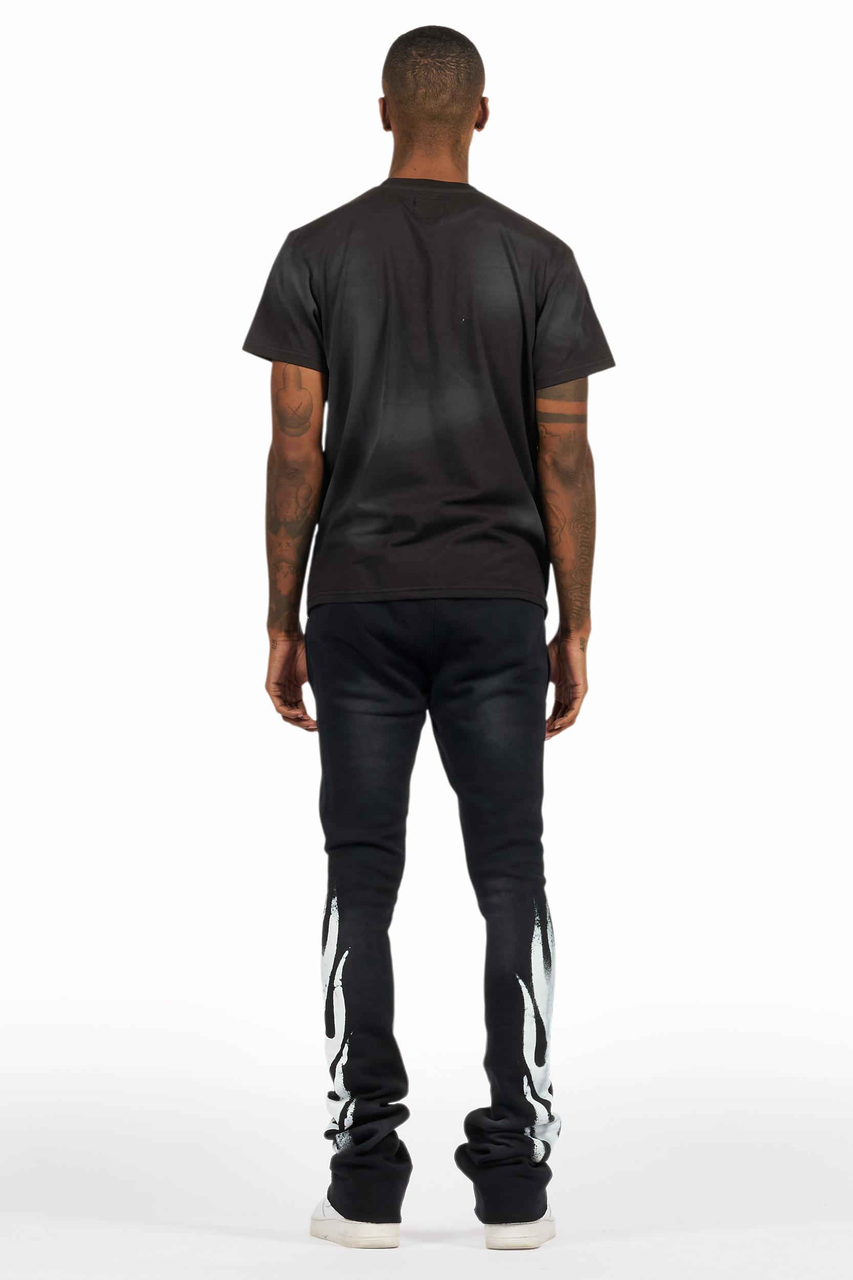 Banyan Black T-Shirt/Stacked Flare Track Set Male Product Image
