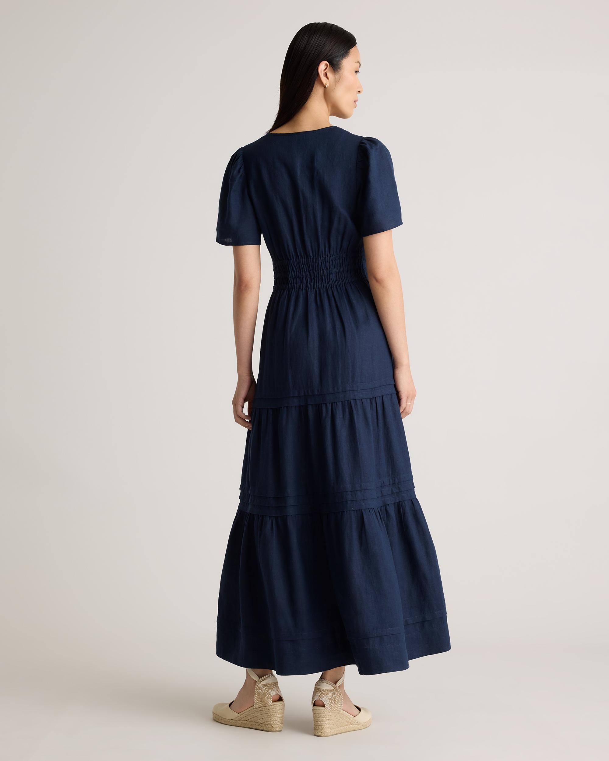 Quince | Women's 100% European Linen Tiered Maxi Dress Size XS Product Image