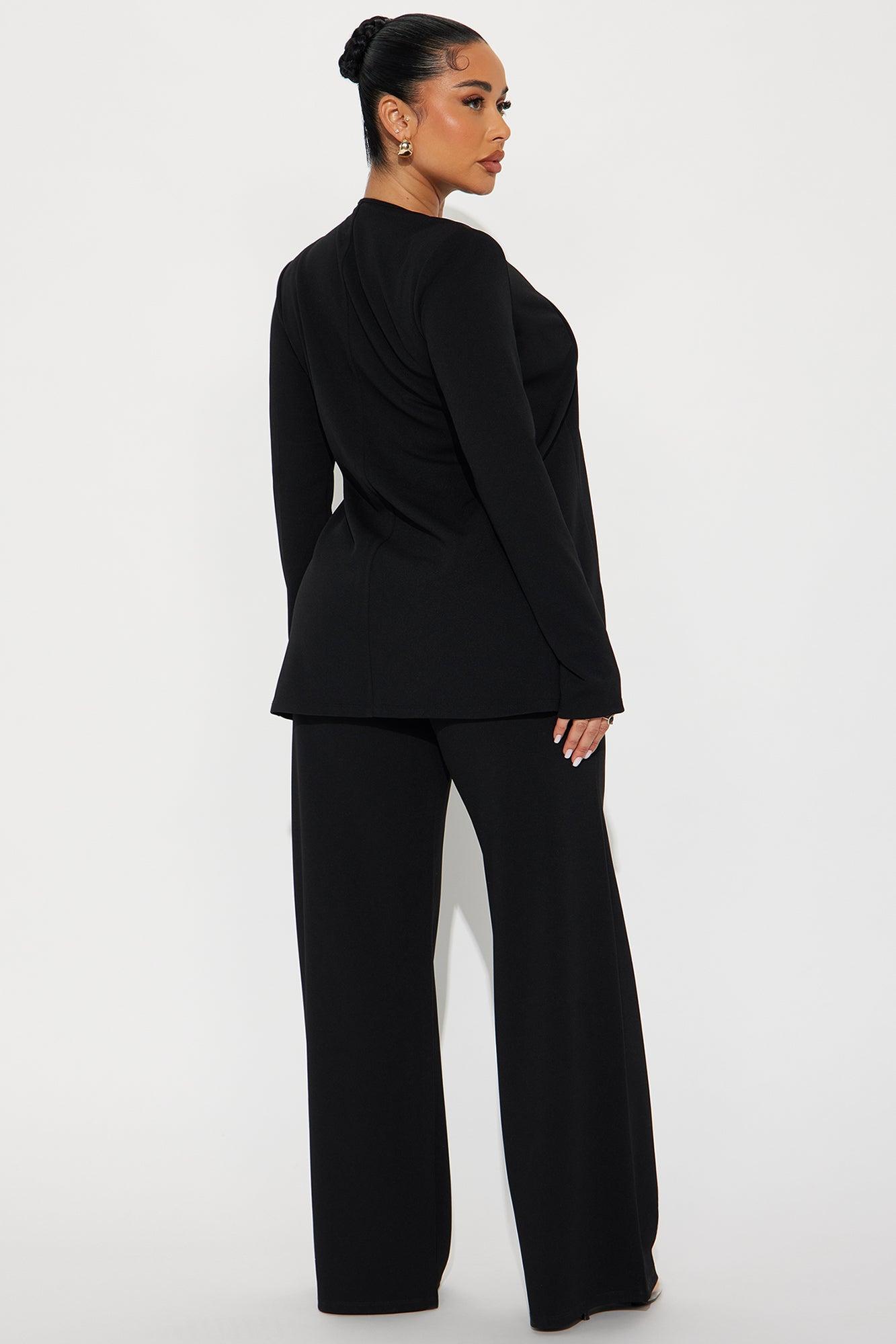 Payin' It Forward Wide Leg Pant Set - Black Product Image