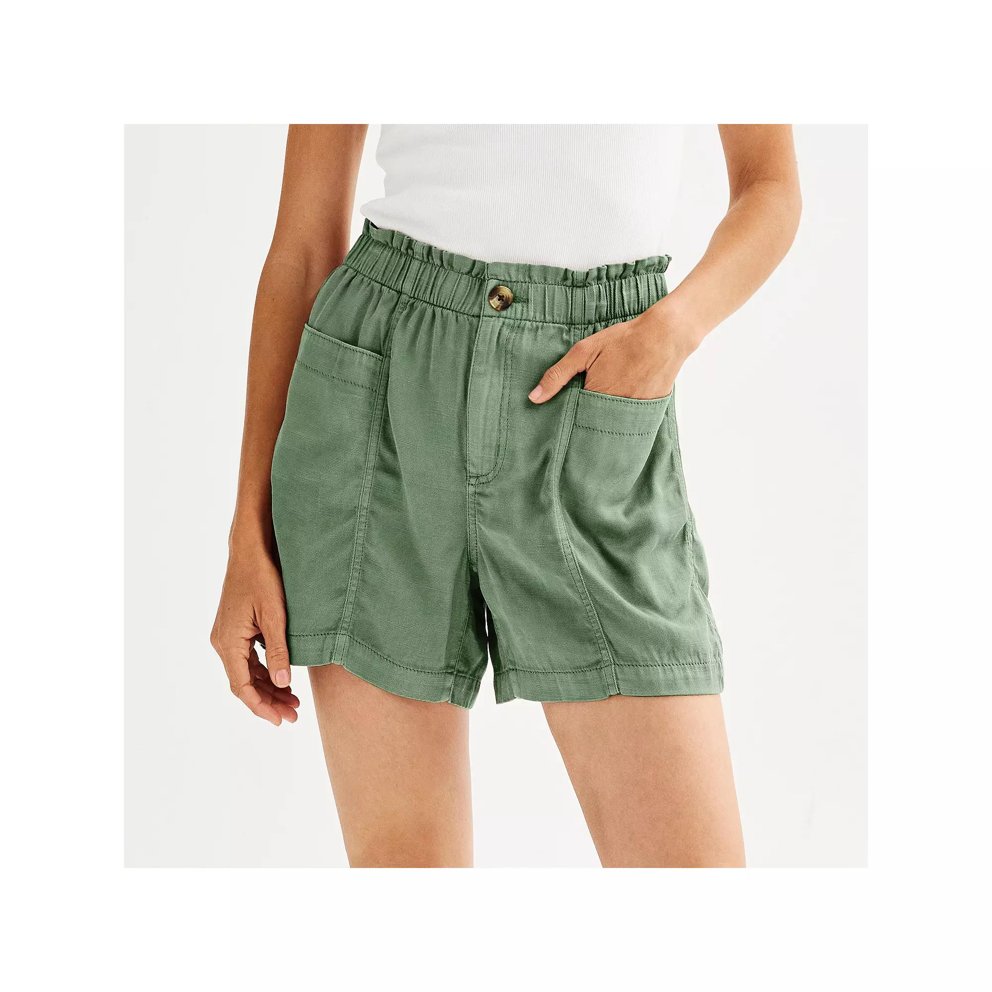 Women's Sonoma Goods For Life® Utility Paperbag Shorts, Size: XL, Red Mauve Product Image