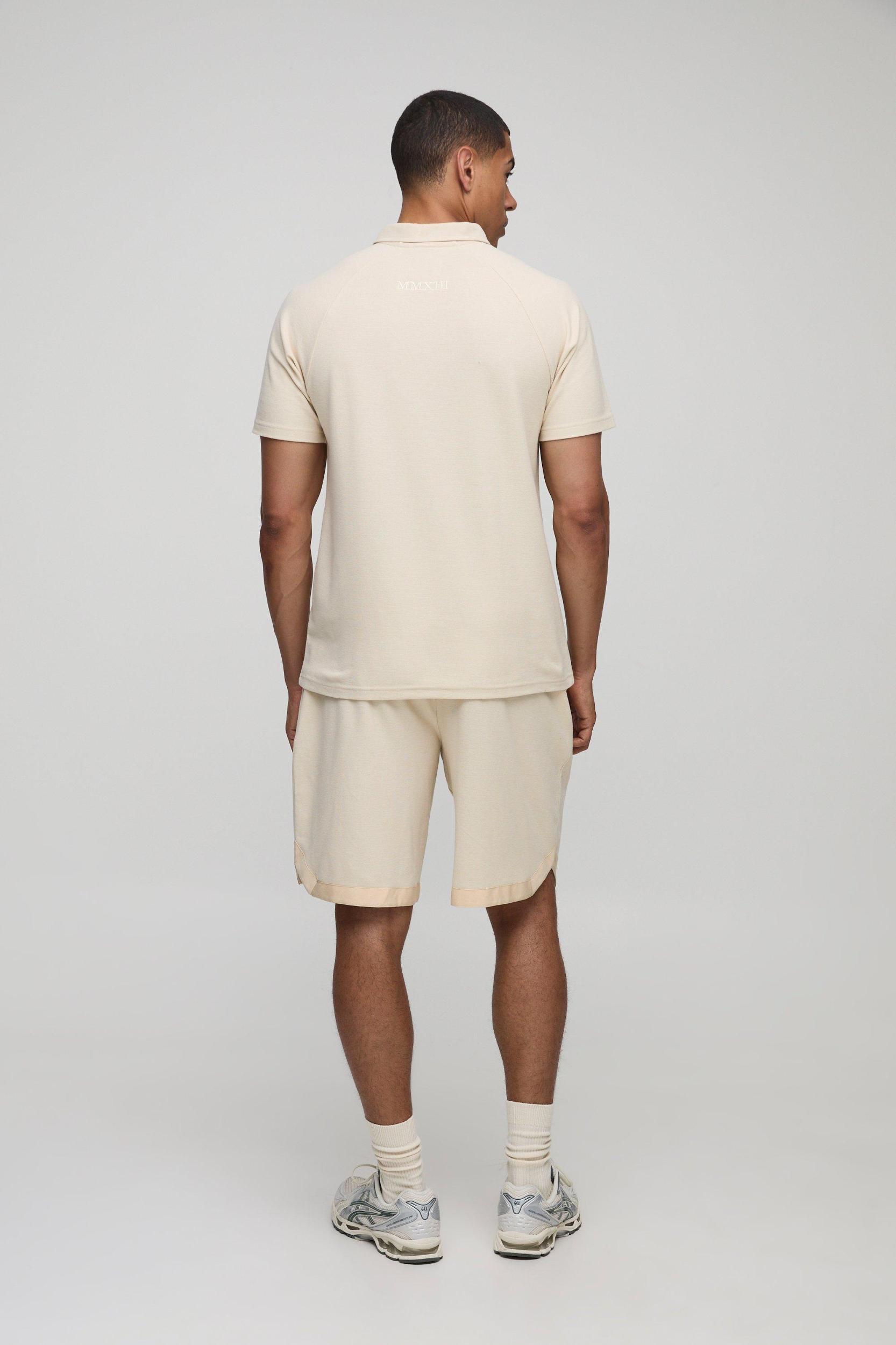 Homme Mid Length Pique Basketball Shorts | boohooMAN USA Product Image