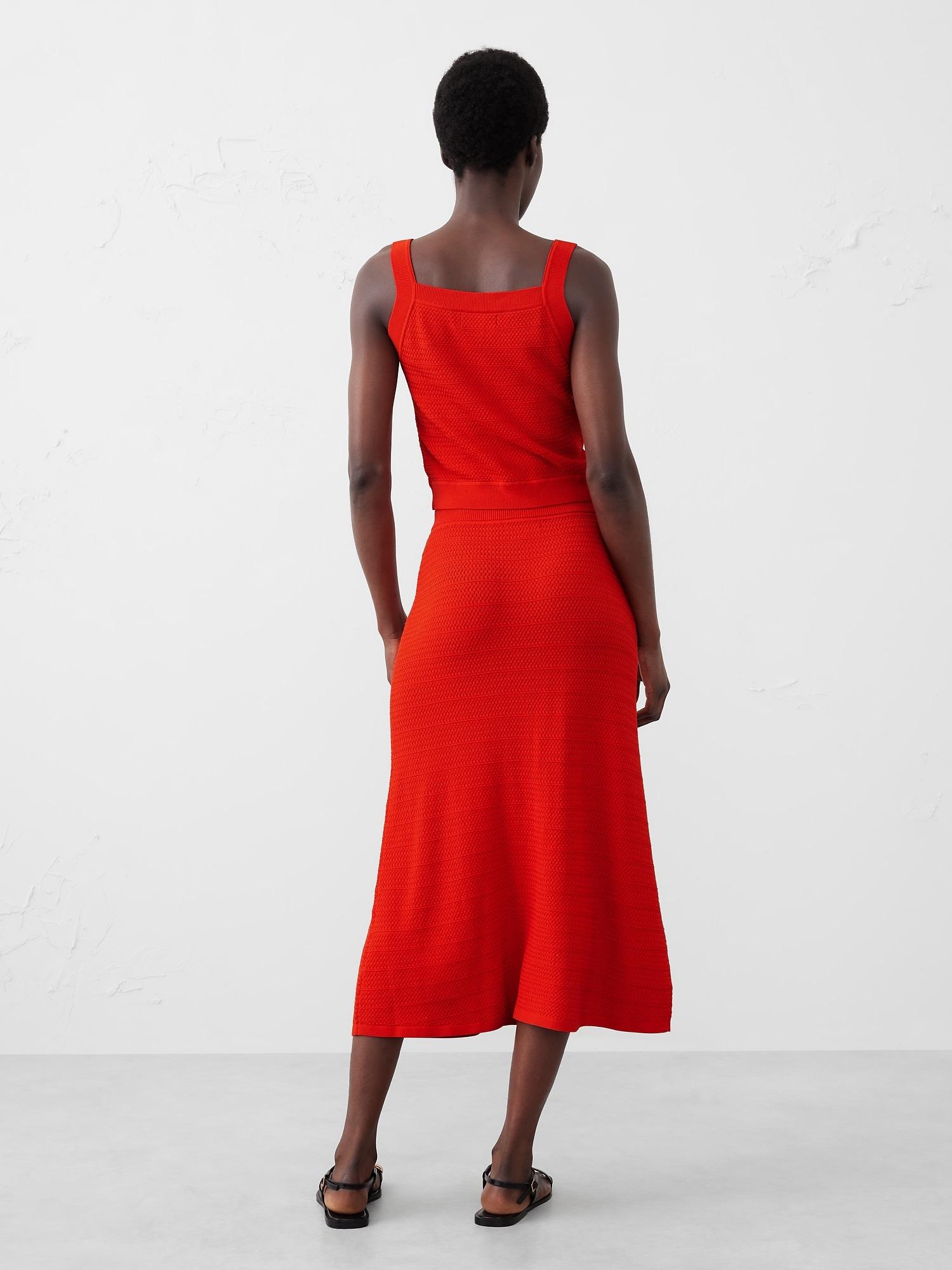 Textured Midi Sweater Skirt Product Image