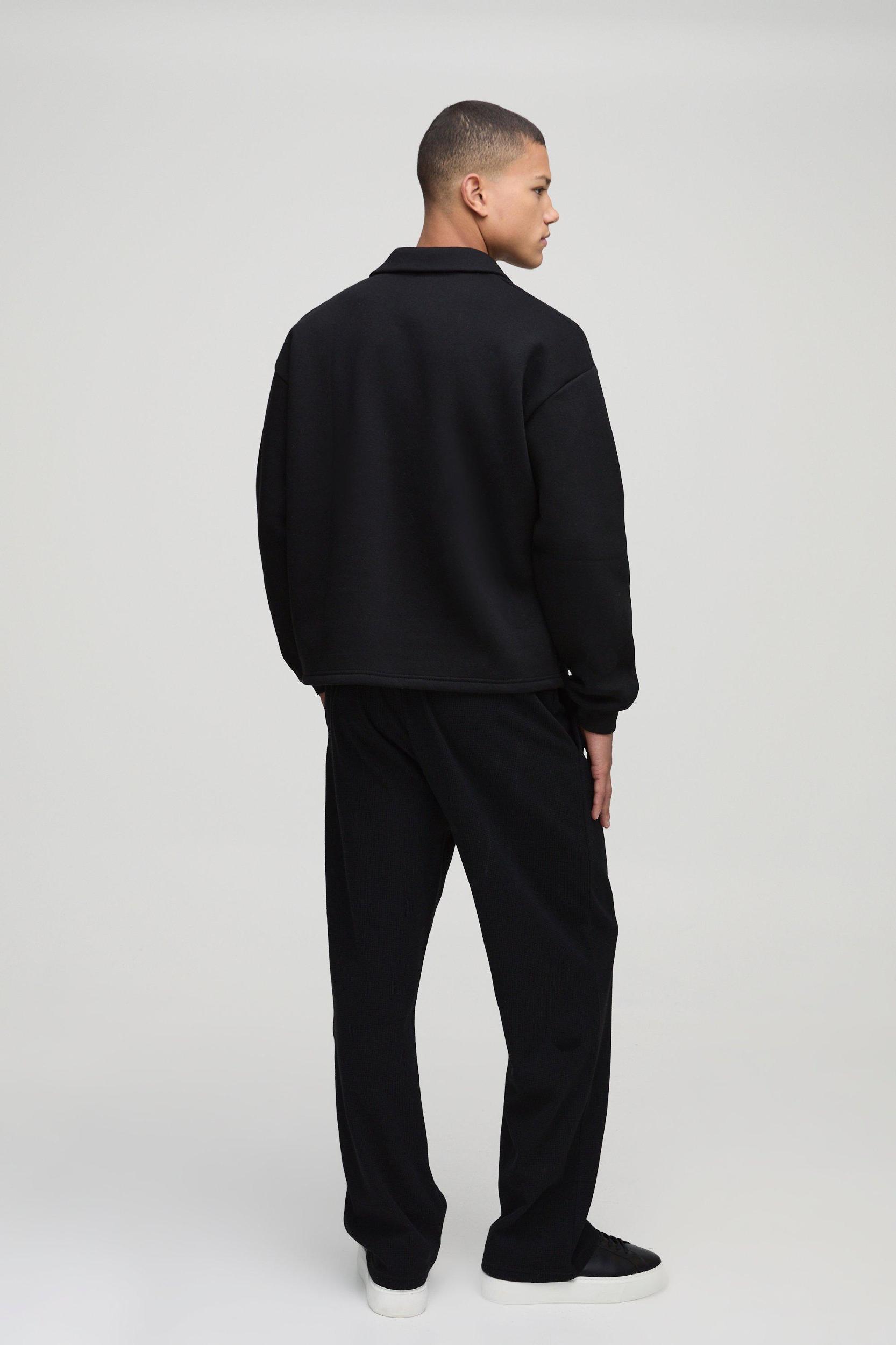 Man Embroidered Waffle Straight Leg Sweatpants | boohooMAN USA Product Image