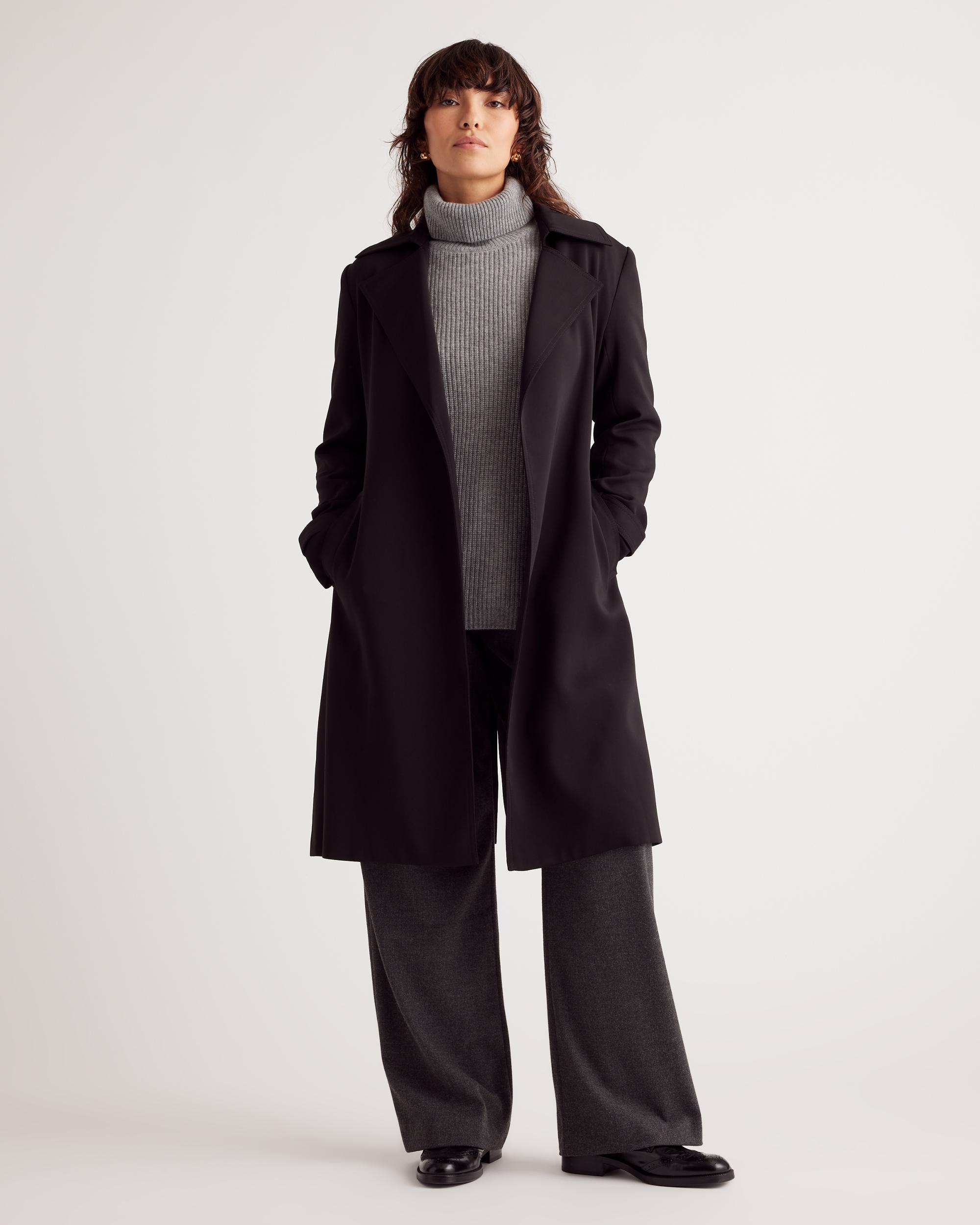 Quince | Women's Stretch Crepe Trench Coat Size XS, Recycled Polyester Product Image