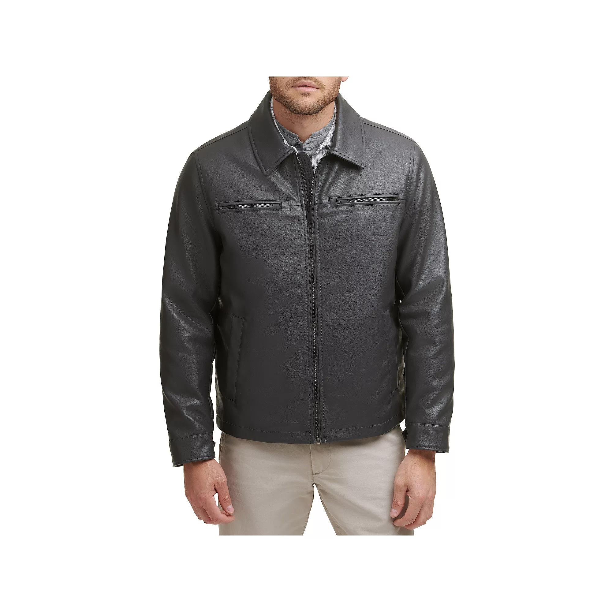 Men's Dockers Faux Leather Jacket, Size: Large, Gray Product Image