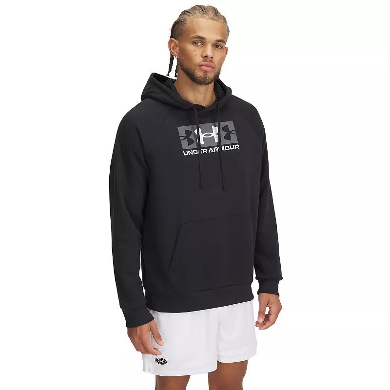 Big & Tall Under Armour Rival Fleece Block Logo Hoodie, Men's, Size: 3XL Tall, Black Product Image