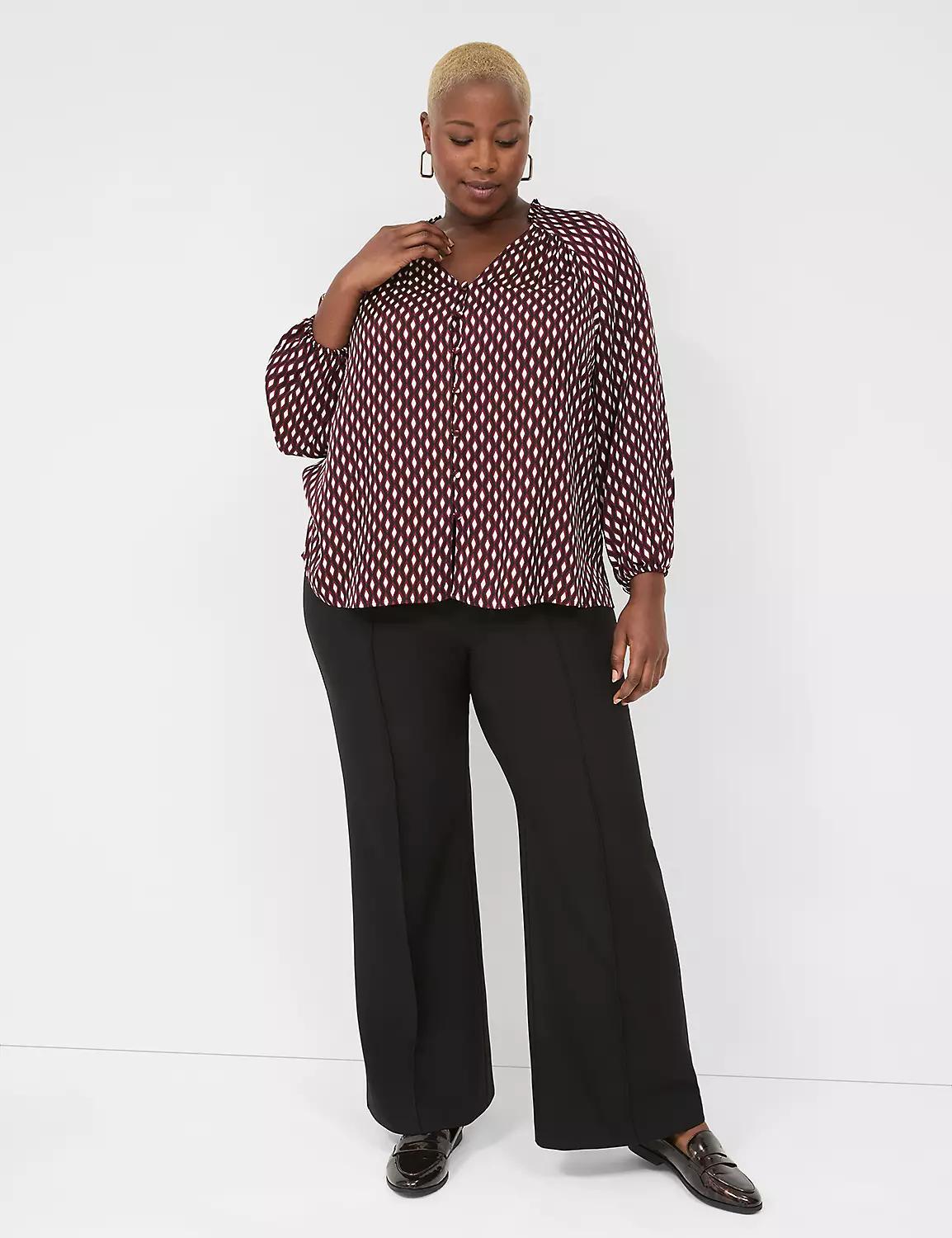 Faux Button-Front Blouse Product Image