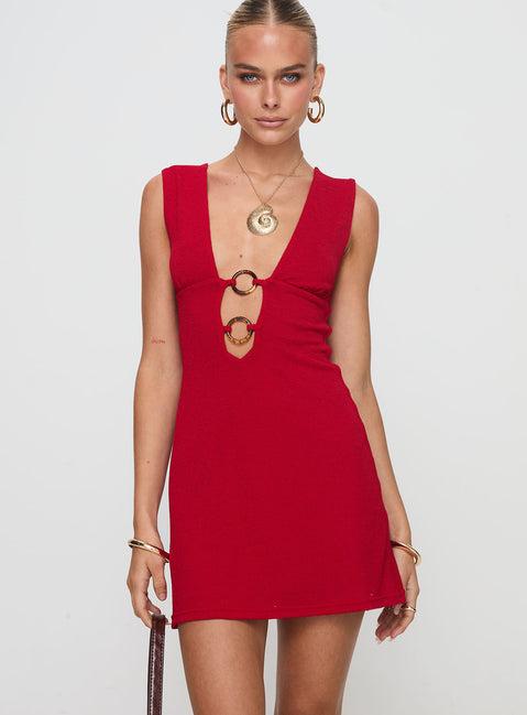 Steward Mini Dress Red Petite Product Image