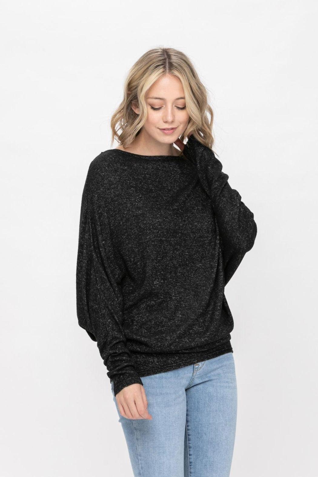 Casual Pullover Dolman Batwing Sweater Product Image