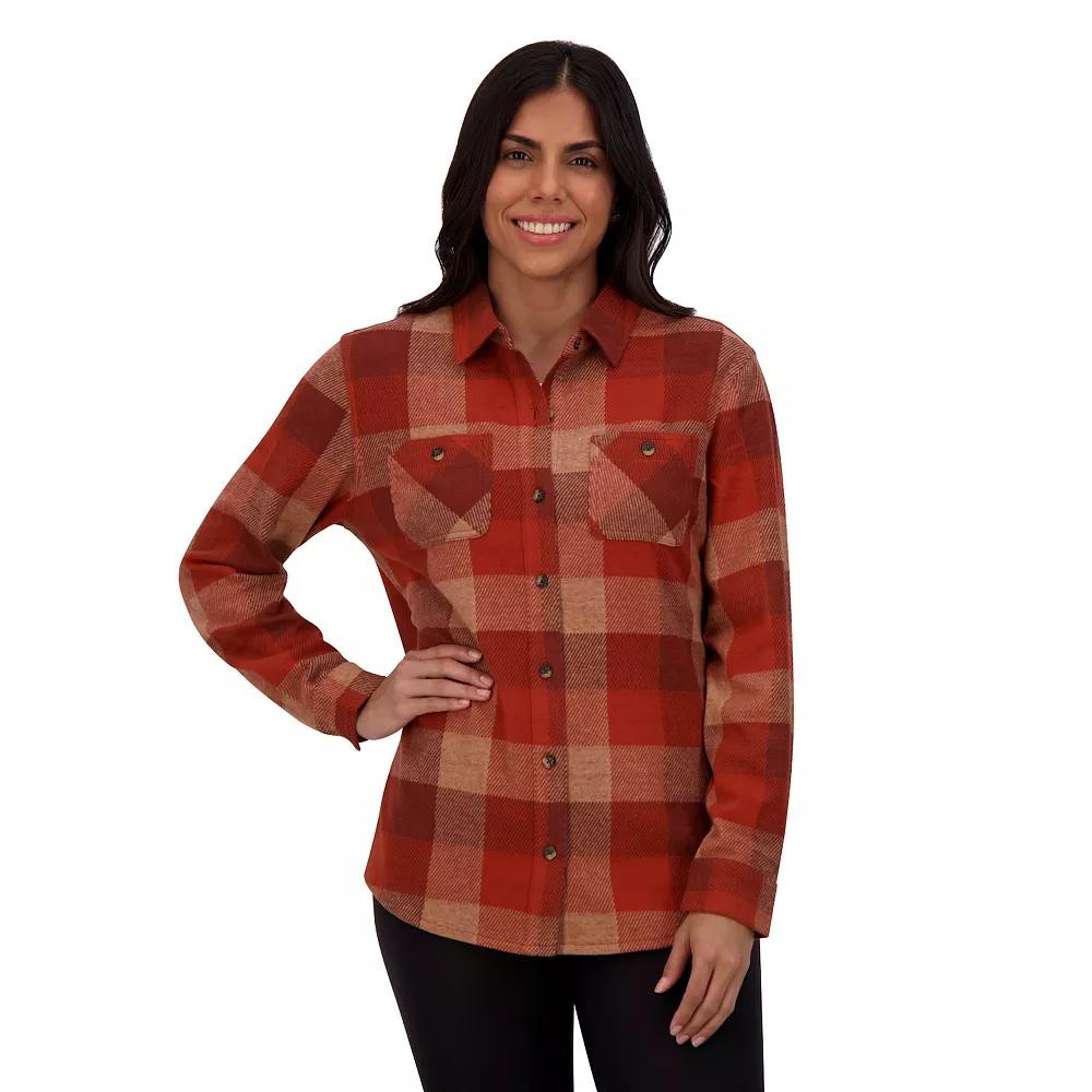 Women's ZeroXposur Billy Brushed Knit Plaid Shirt, Size: Medium, Red Scotch Product Image