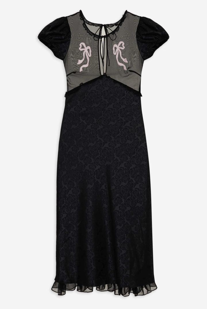 Catalina Midi Slip Dress — Black Product Image