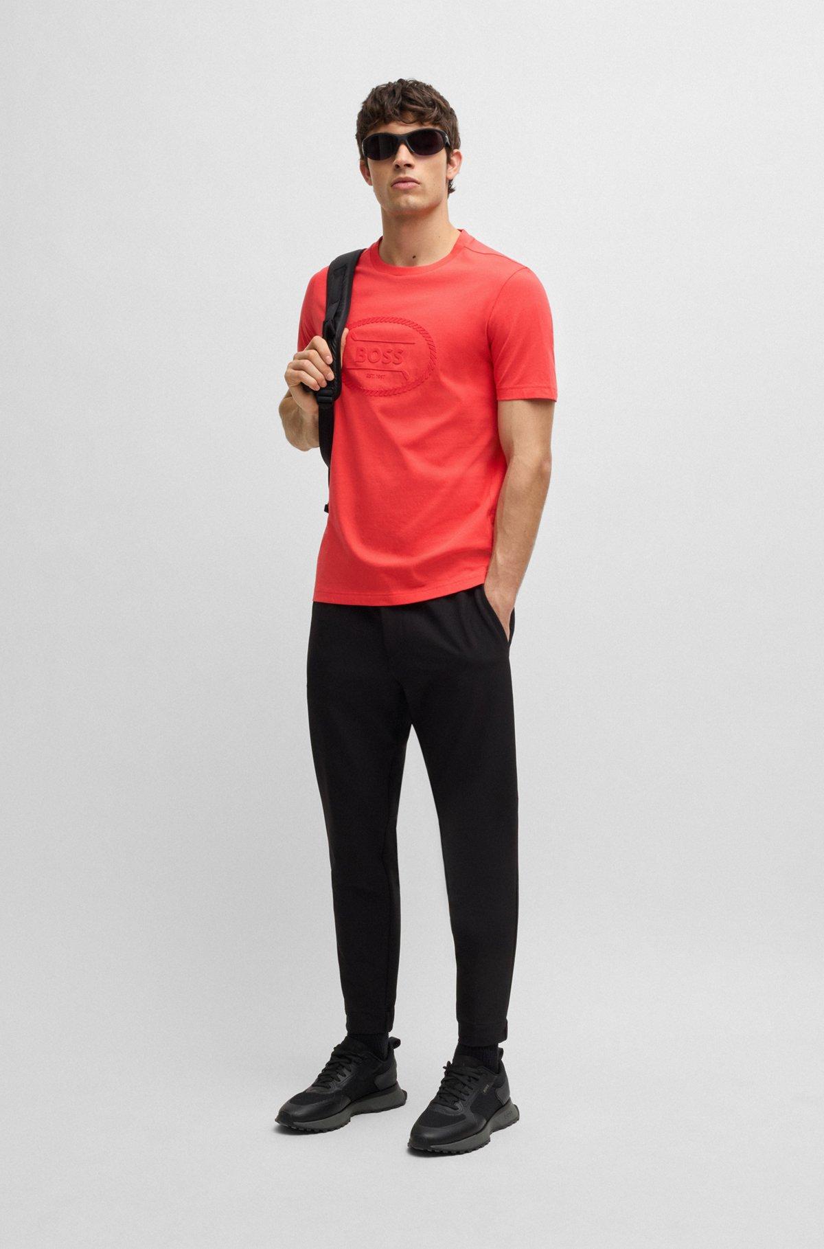 Cotton-jersey T-shirt with golf artwork and logo Product Image