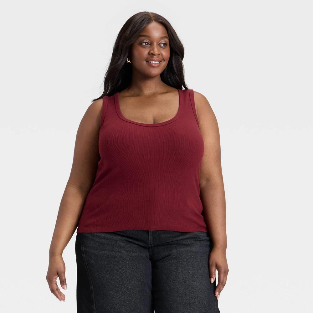 Women's Slim Fit Tank Top - Universal Thread™ Brown Striped S Product Image