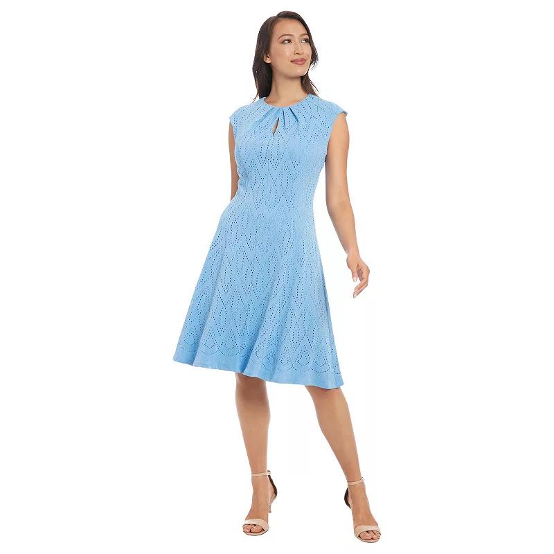 Petite London Times Keyhole Eyelet Fit & Flare Dress, Women's,  Product Image
